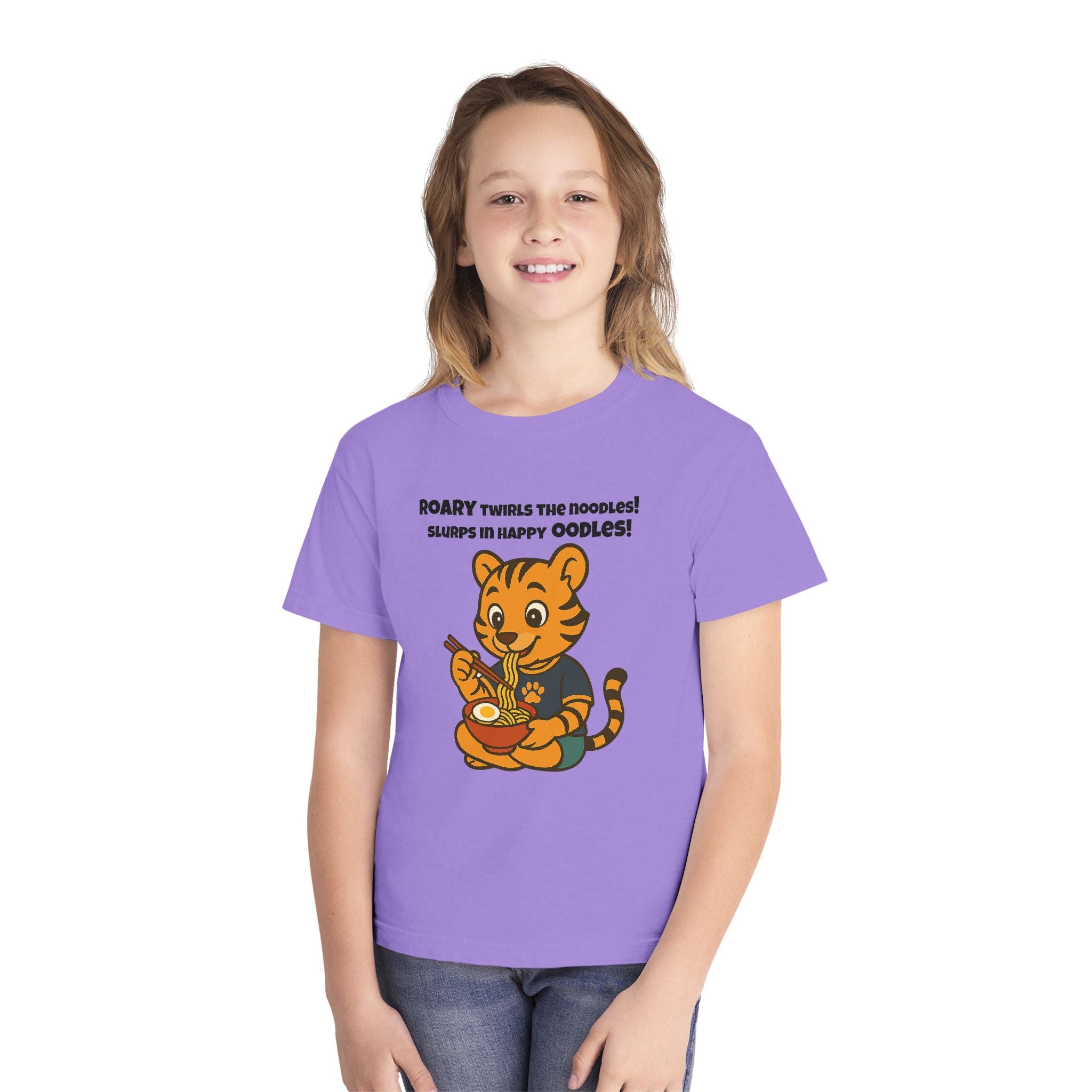 Youth Midweight Cotton Tee - Roary's Ramen Bowl