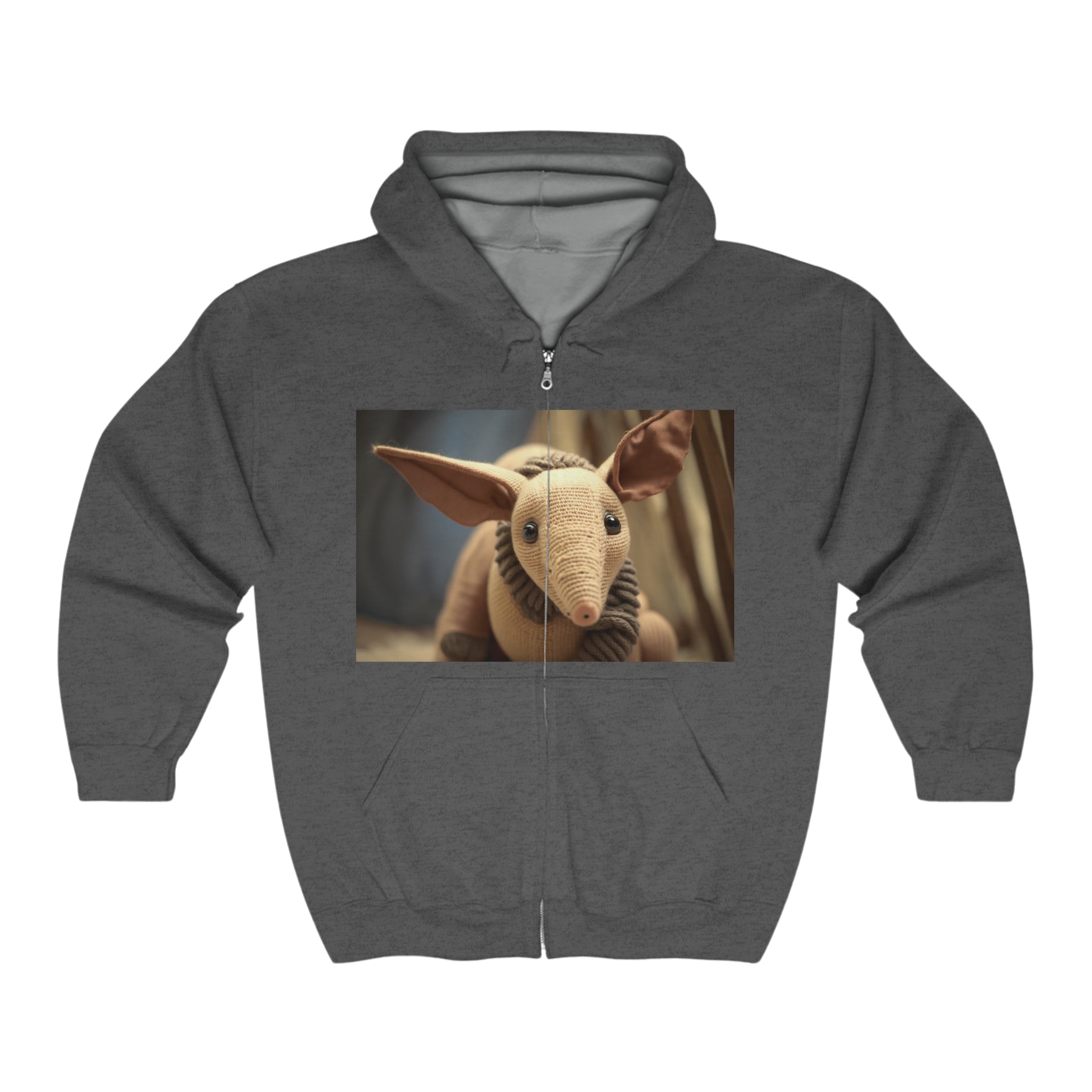 Unisex Heavy Blend™ Full Zip Hooded Sweatshirt - Baby Animals - Aardvark