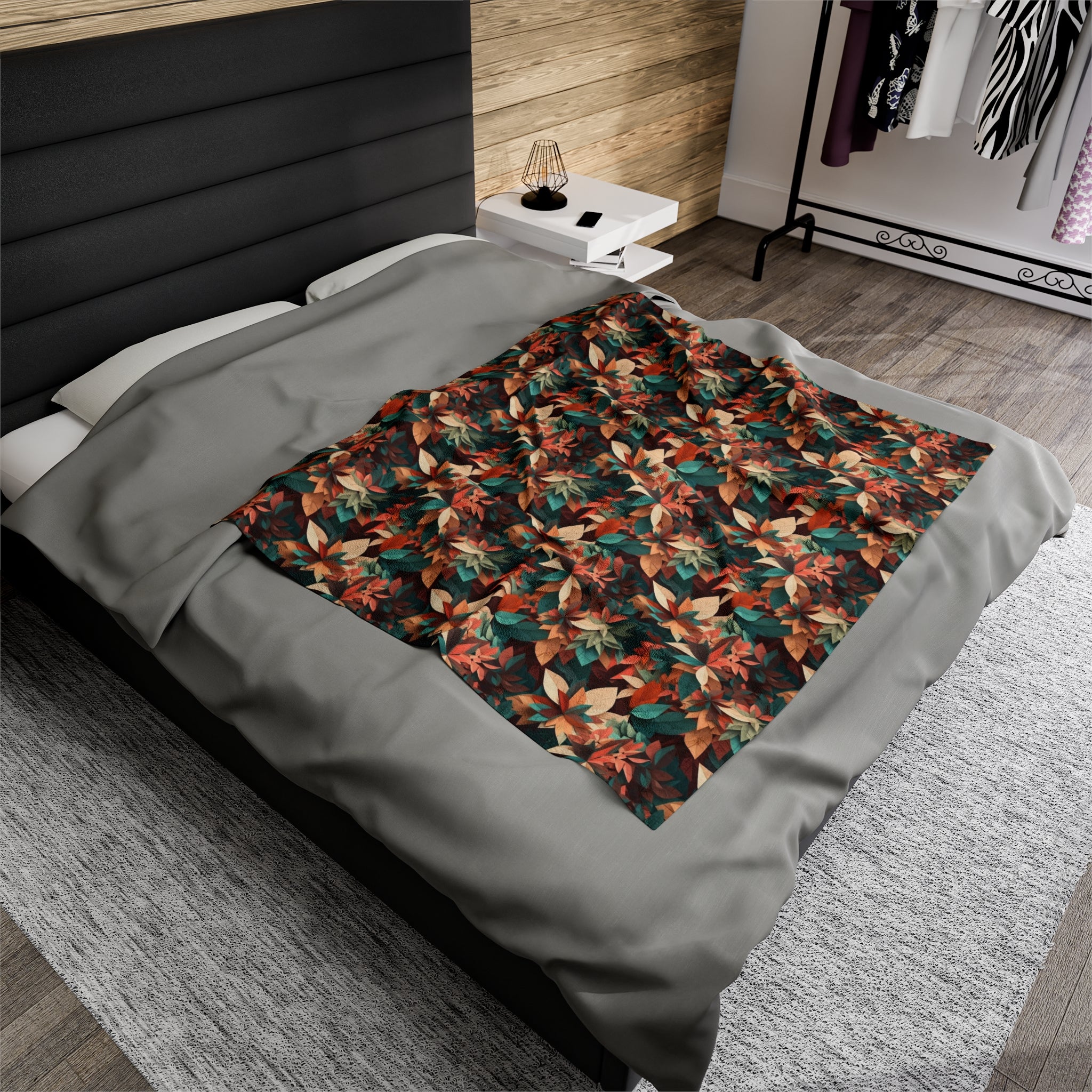 Velveteen Plush Blanket (AOP) - Seamless Abstract Designs 04