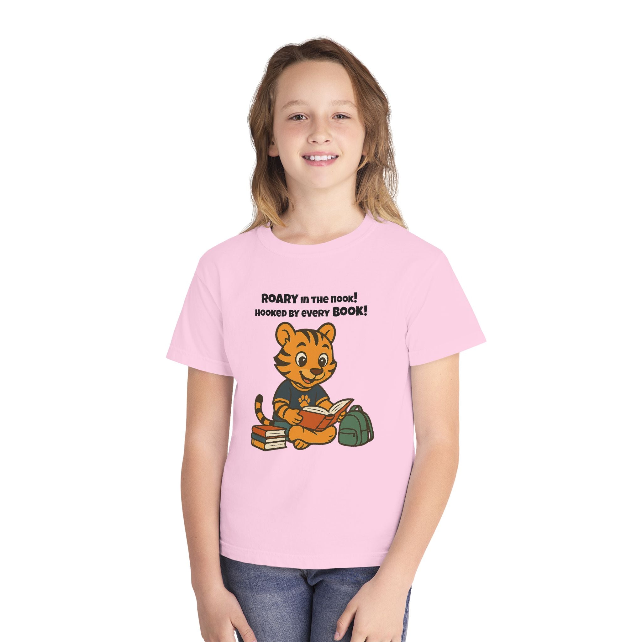 Youth Midweight Cotton Tee - Roary's Adventures in the Library