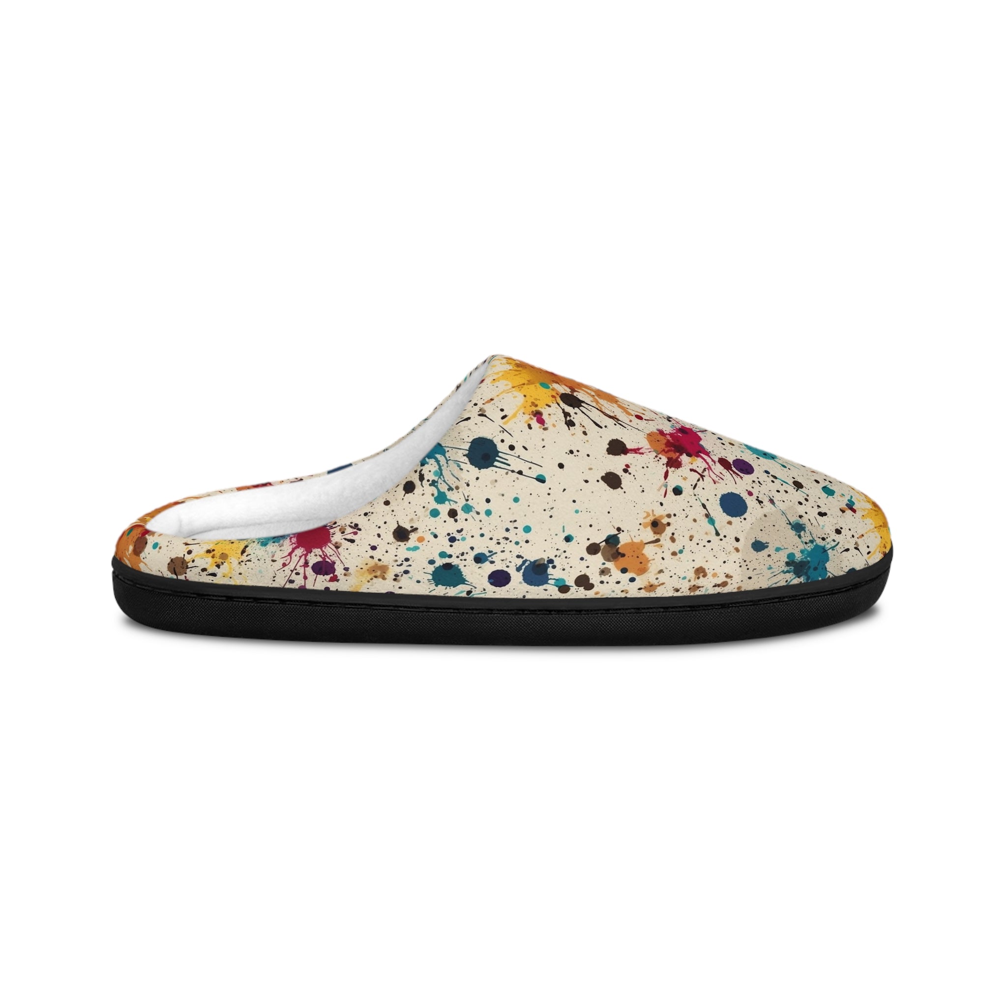 Men's Indoor Slippers (AOP) - Seamless Color Splatter Design 06
