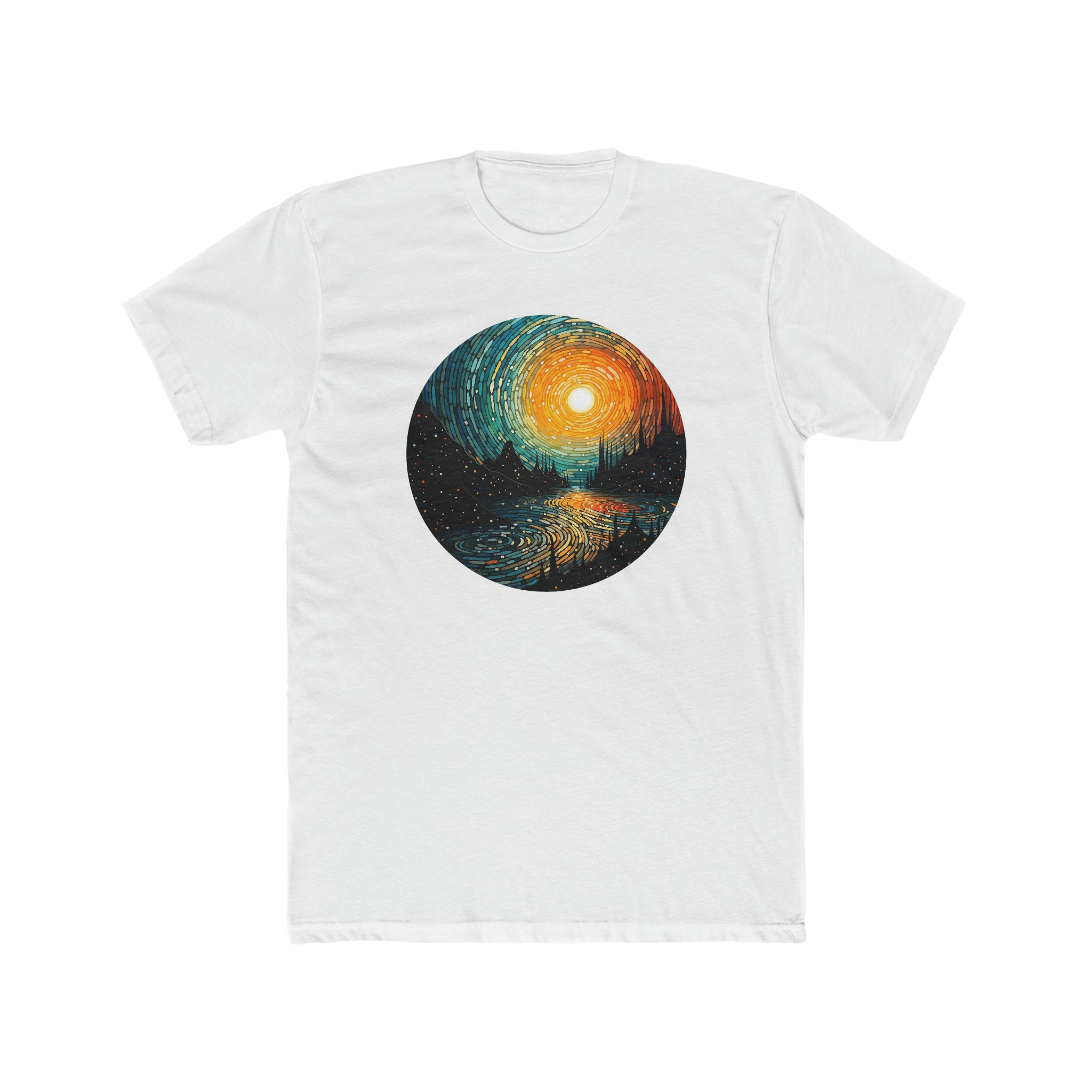 Men's Cotton Crew Tee - Pointillism Designs 03