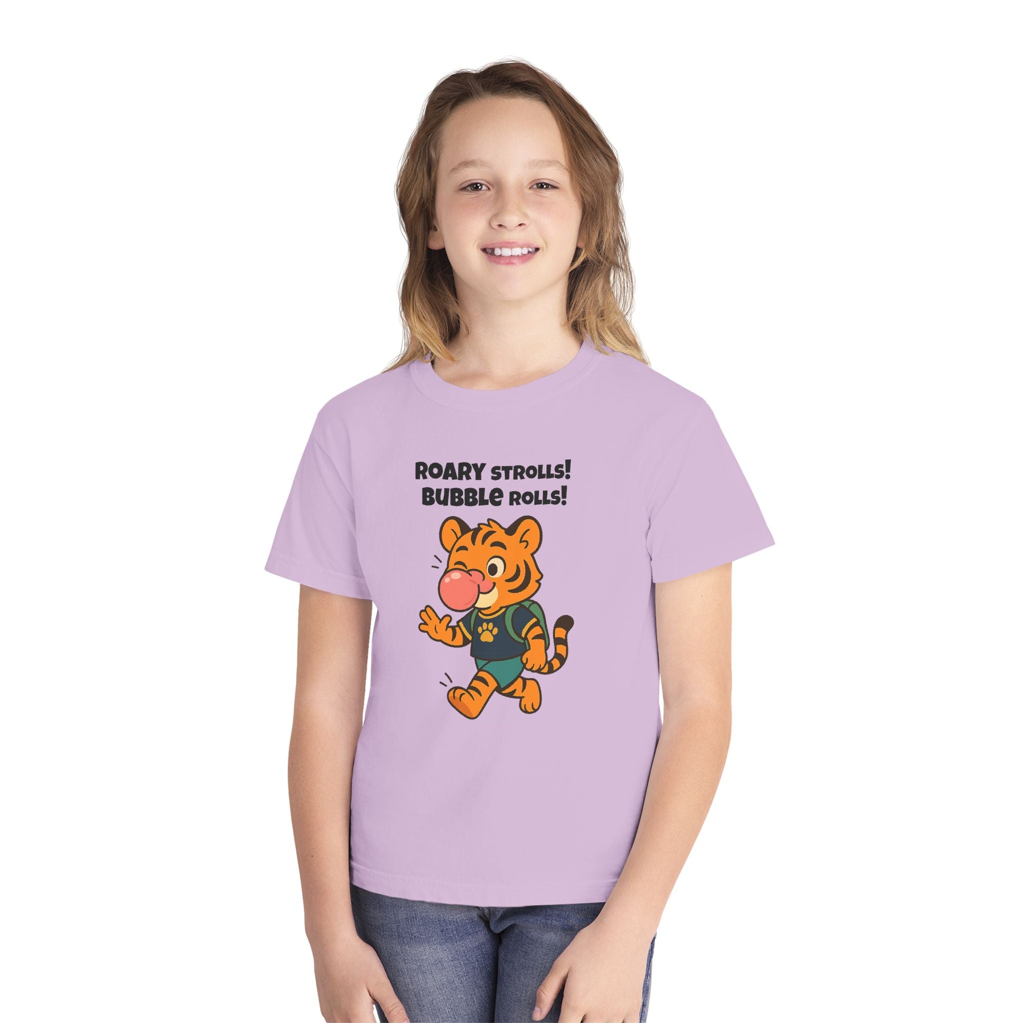 Youth Midweight Cotton Tee - Roary's Bubblegum Time