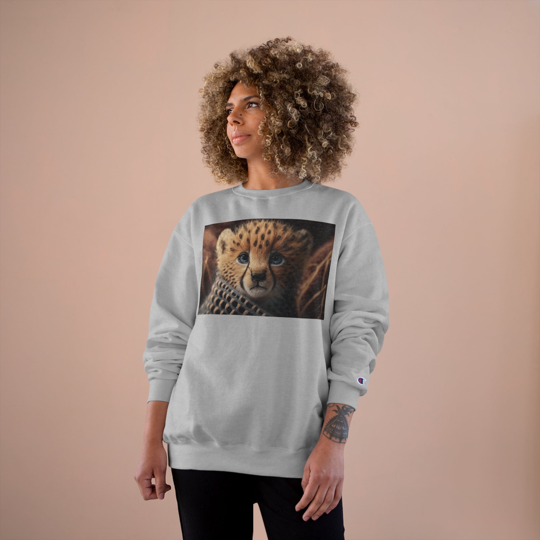 Champion Sweatshirt - Knit Animals, Cheetah Cub