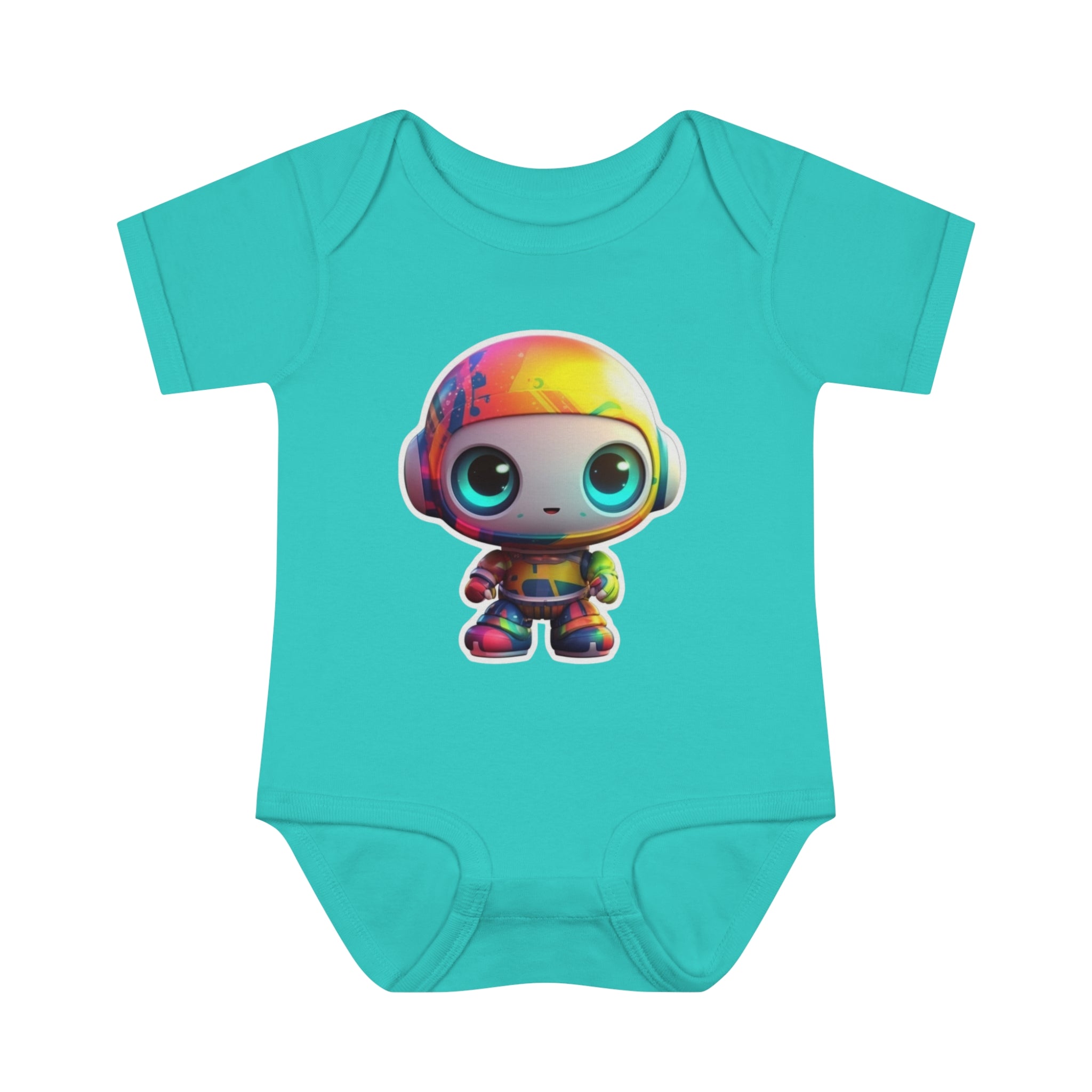 Infant Baby Rib Bodysuit - Beep, Robot Pop Art 02