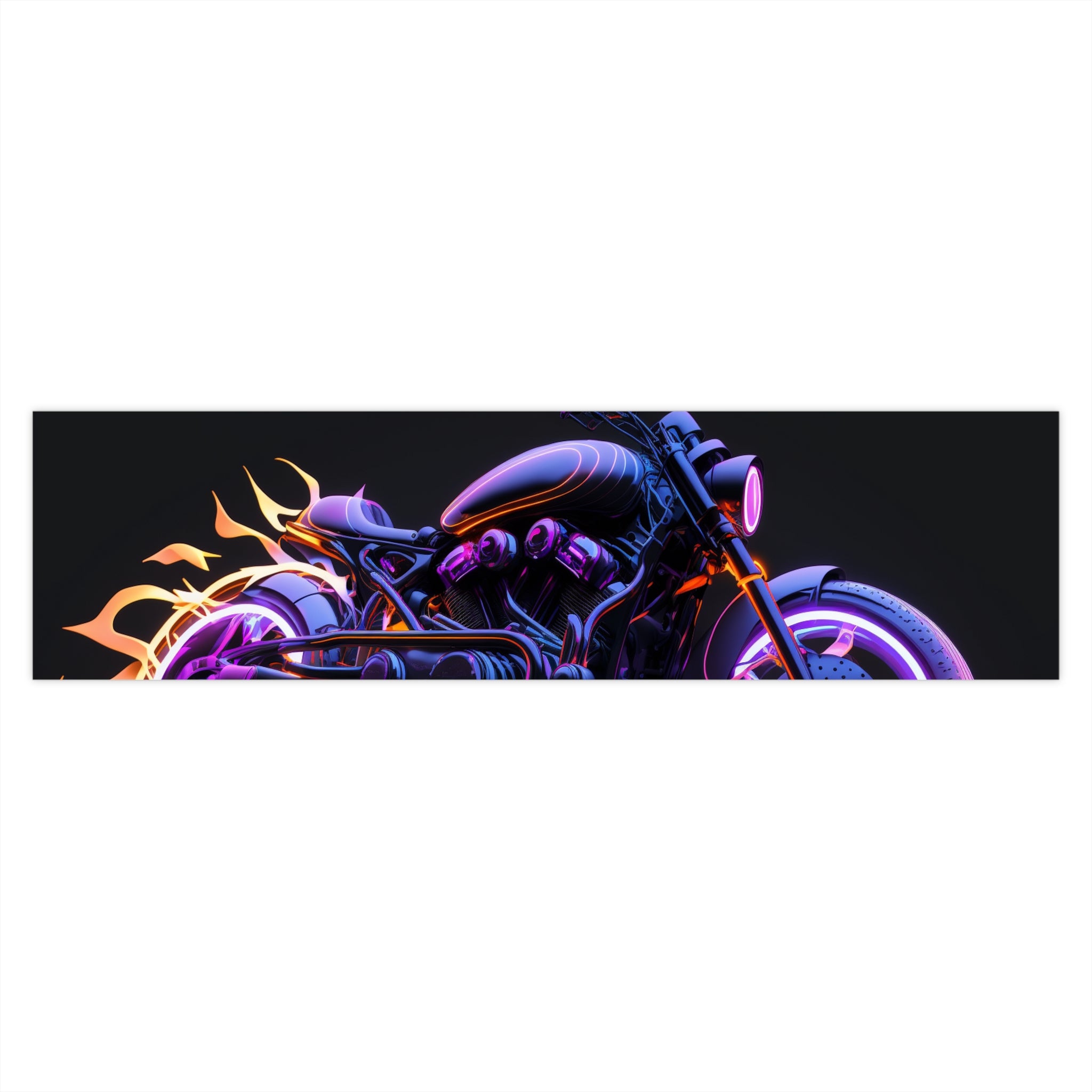 Bumper Stickers - Neon Motorcycle Design 01
