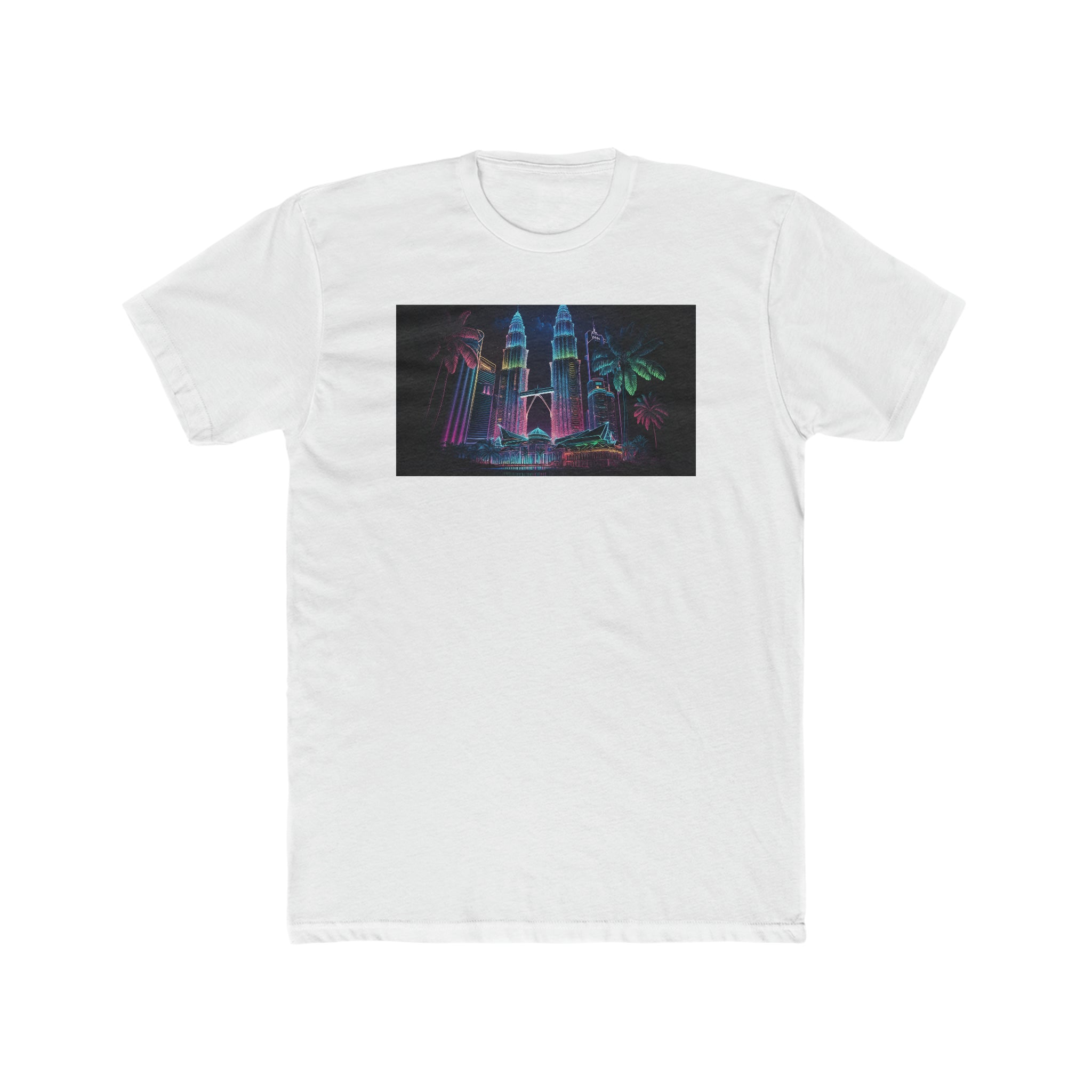 Men's Cotton Crew Tee - Fantasy Art - Petronas Towers