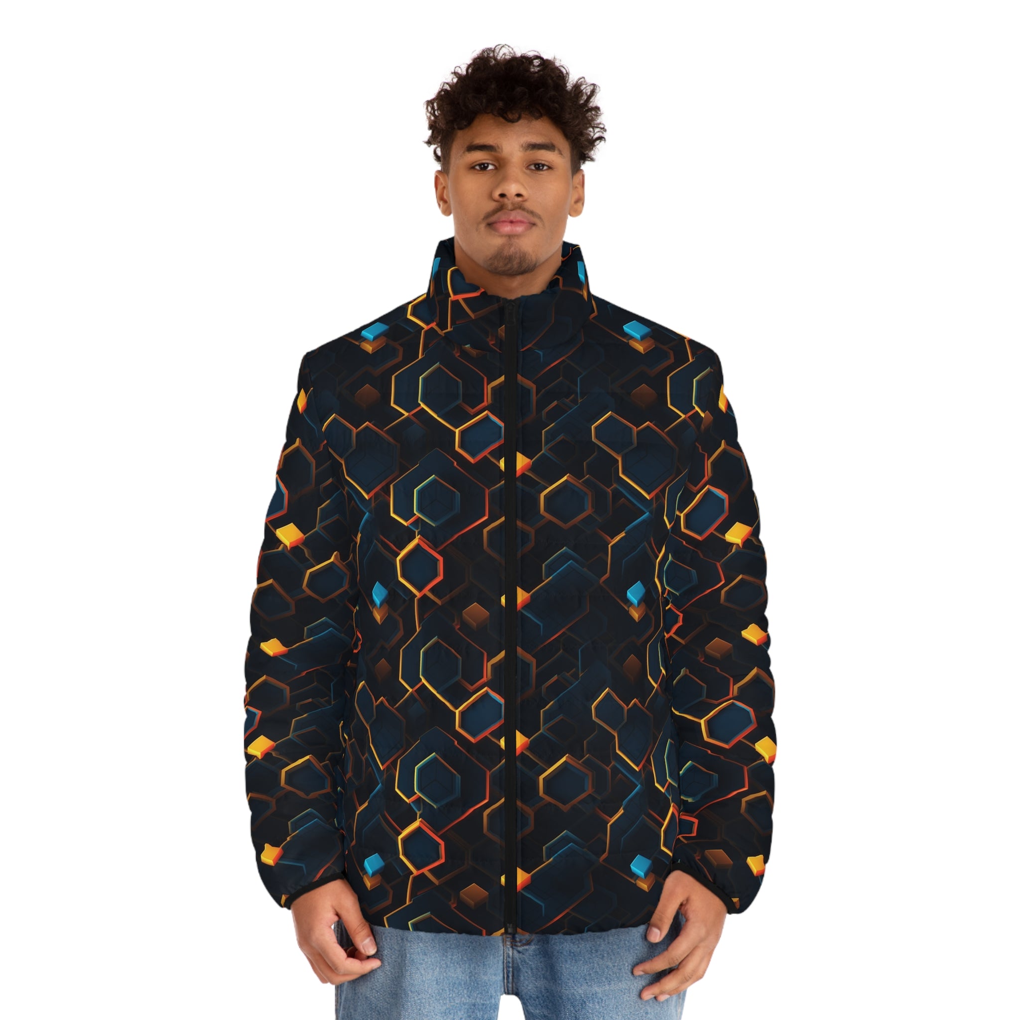 Men's Puffer Jacket (AOP) - Abstract Designs 01