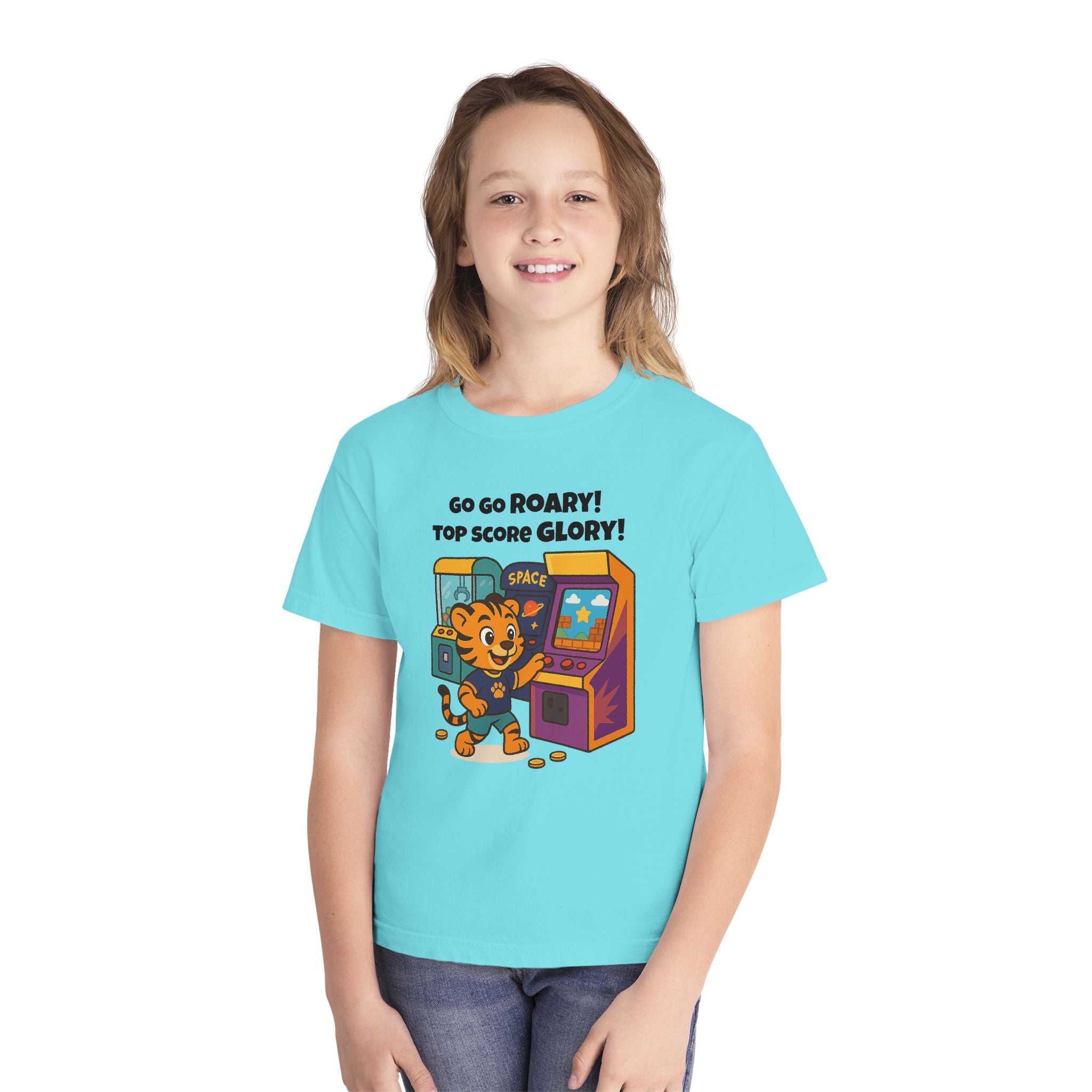 Youth Midweight Cotton Tee - Roary's Adventures at the Arcade
