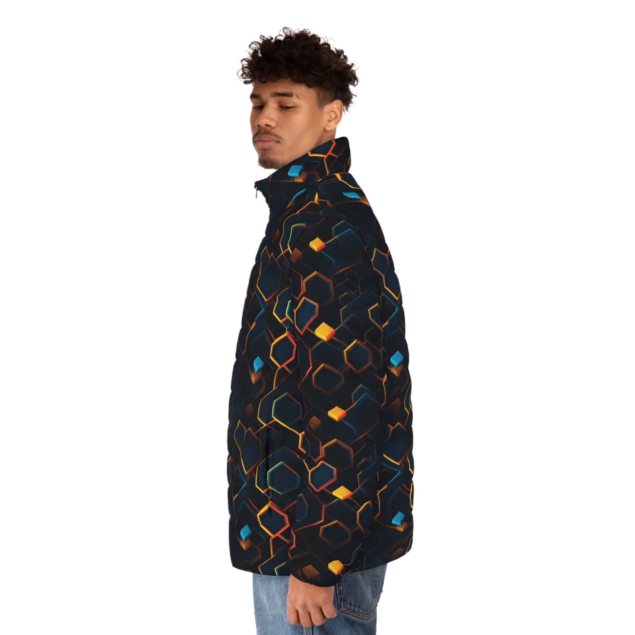 Men's Puffer Jacket (AOP) - Abstract Designs 01