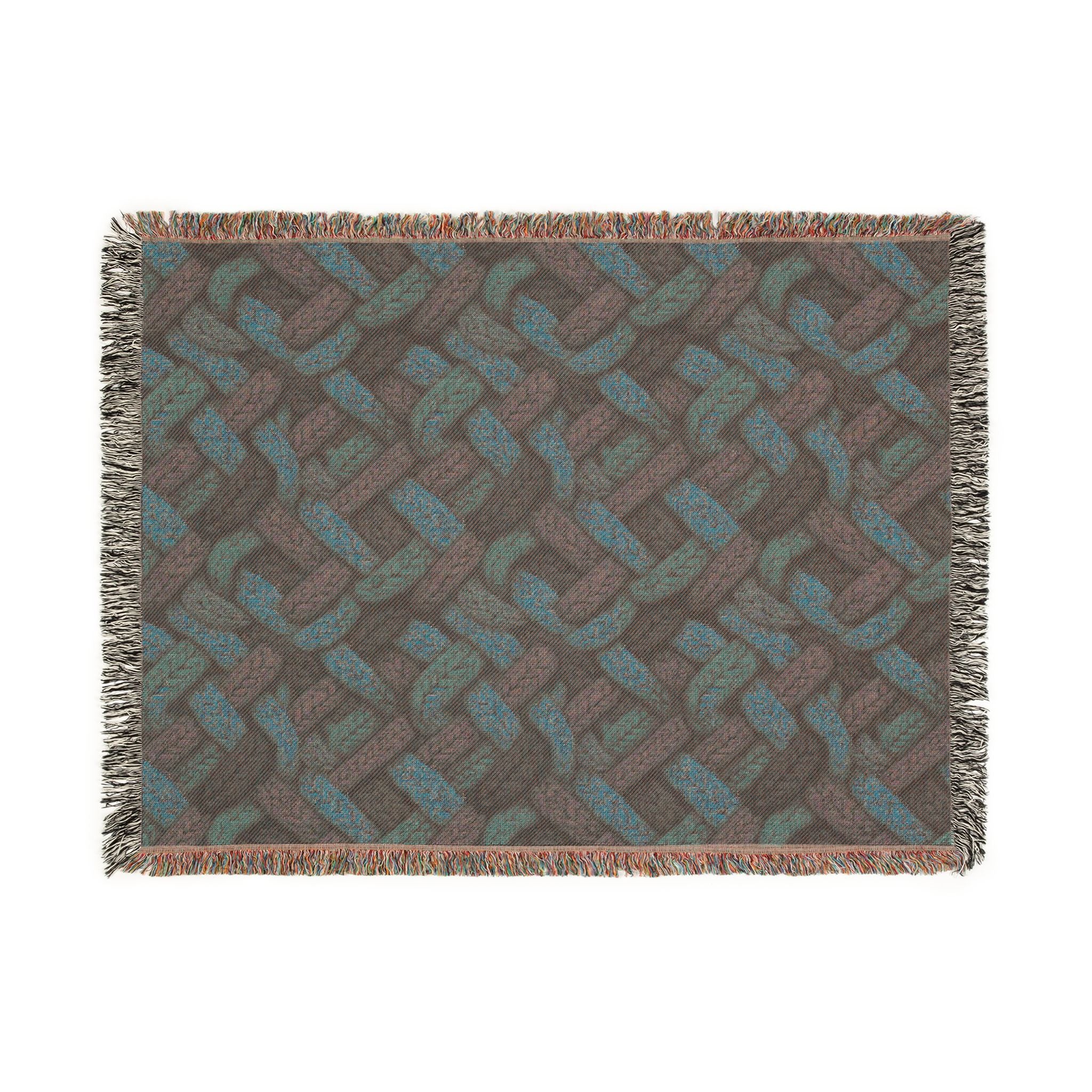 Woven Throw Blanket — Reversible Cozy Check Pattern for Living Room & Cabin - Design 07
