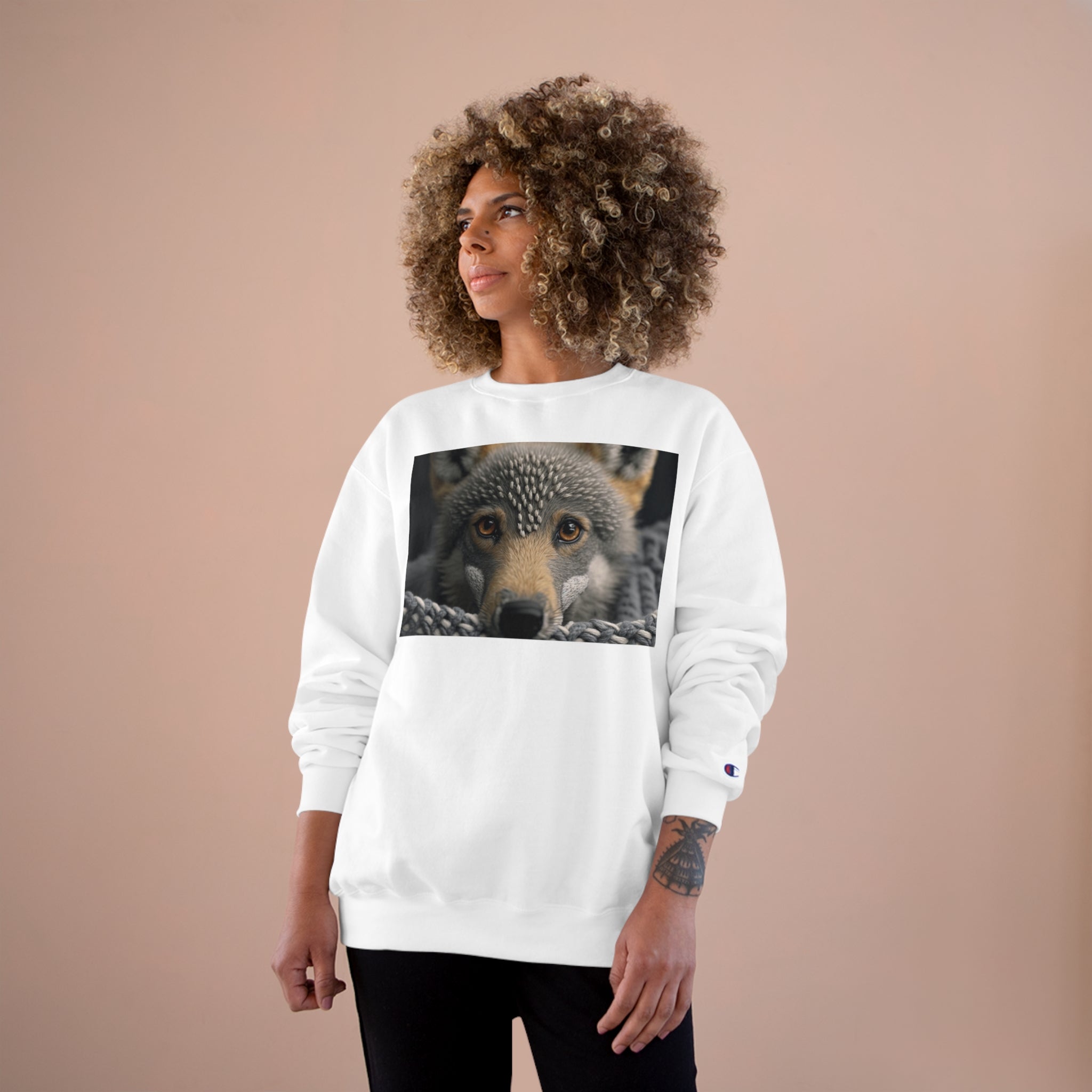 Champion Sweatshirt - Knit Animals, Wolf Pup