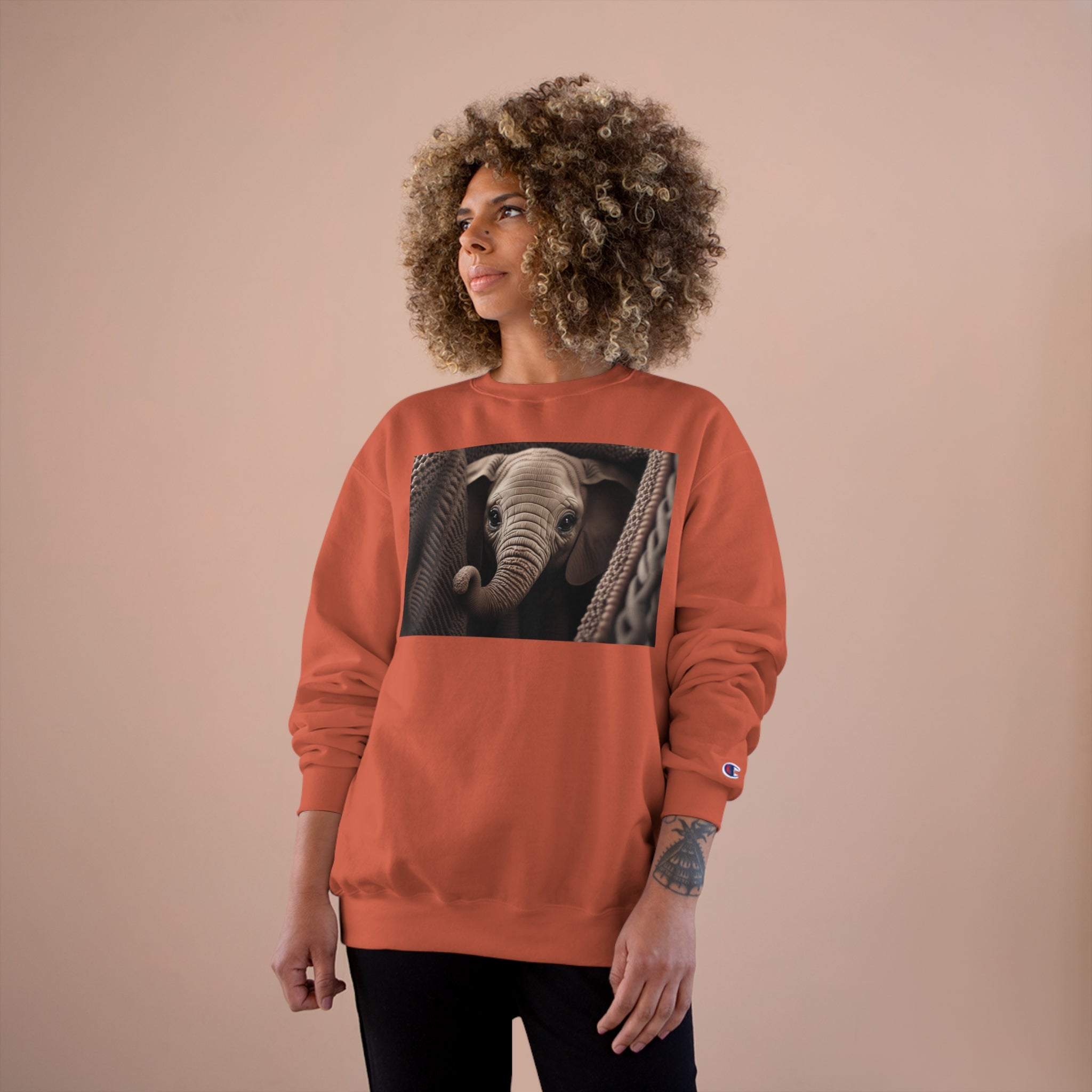 Champion Sweatshirt - Knit Animals, Elephant Calf