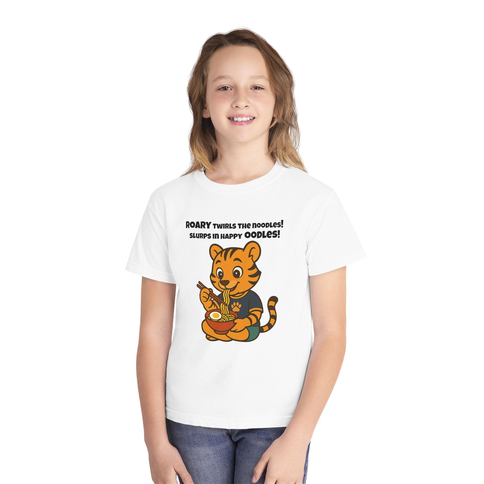 Youth Midweight Cotton Tee - Roary's Ramen Bowl