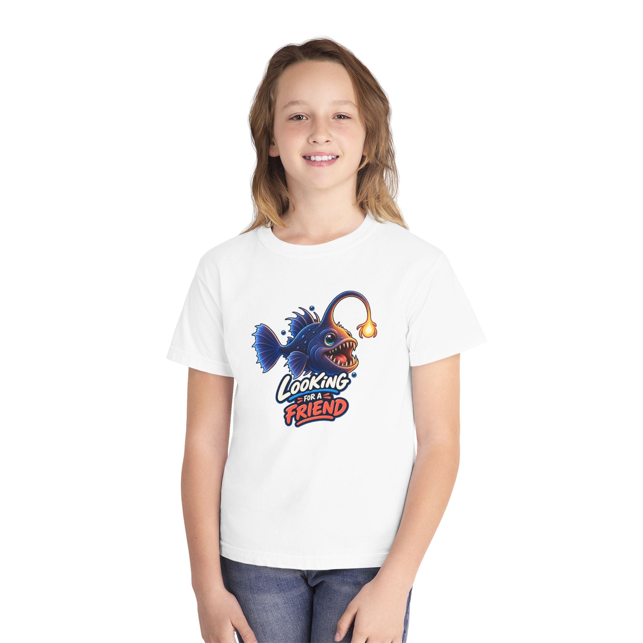 Youth Midweight Cotton Tee - Science collection - Angler Fish looking for a Friend