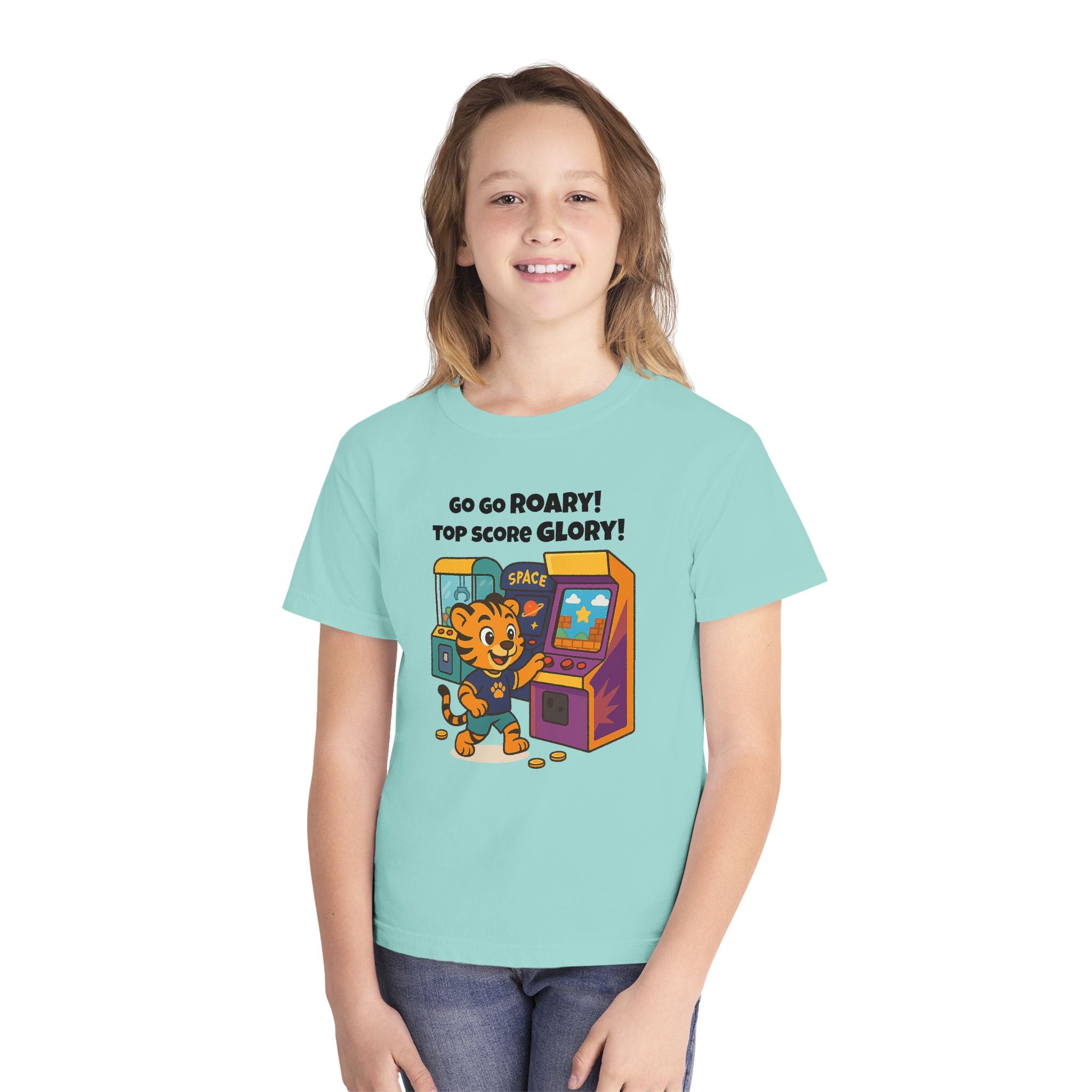 Youth Midweight Cotton Tee - Roary's Adventures at the Arcade