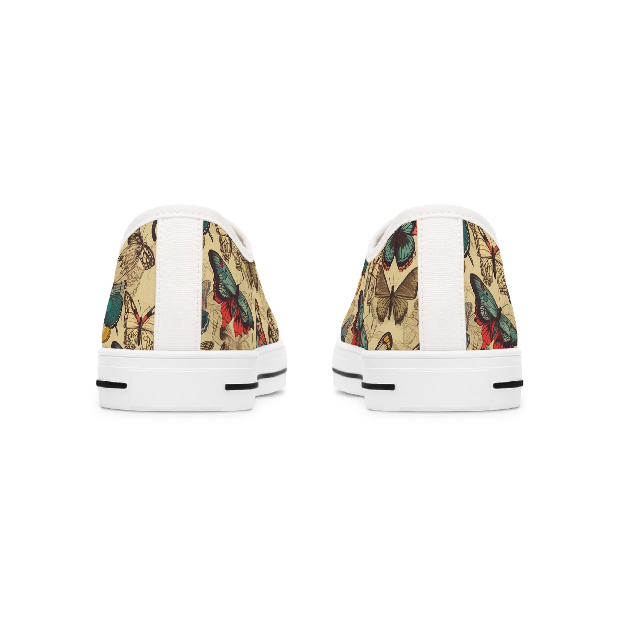 Women's Low Top Sneakers (AOP) - Seamless Butterfly Designs 10