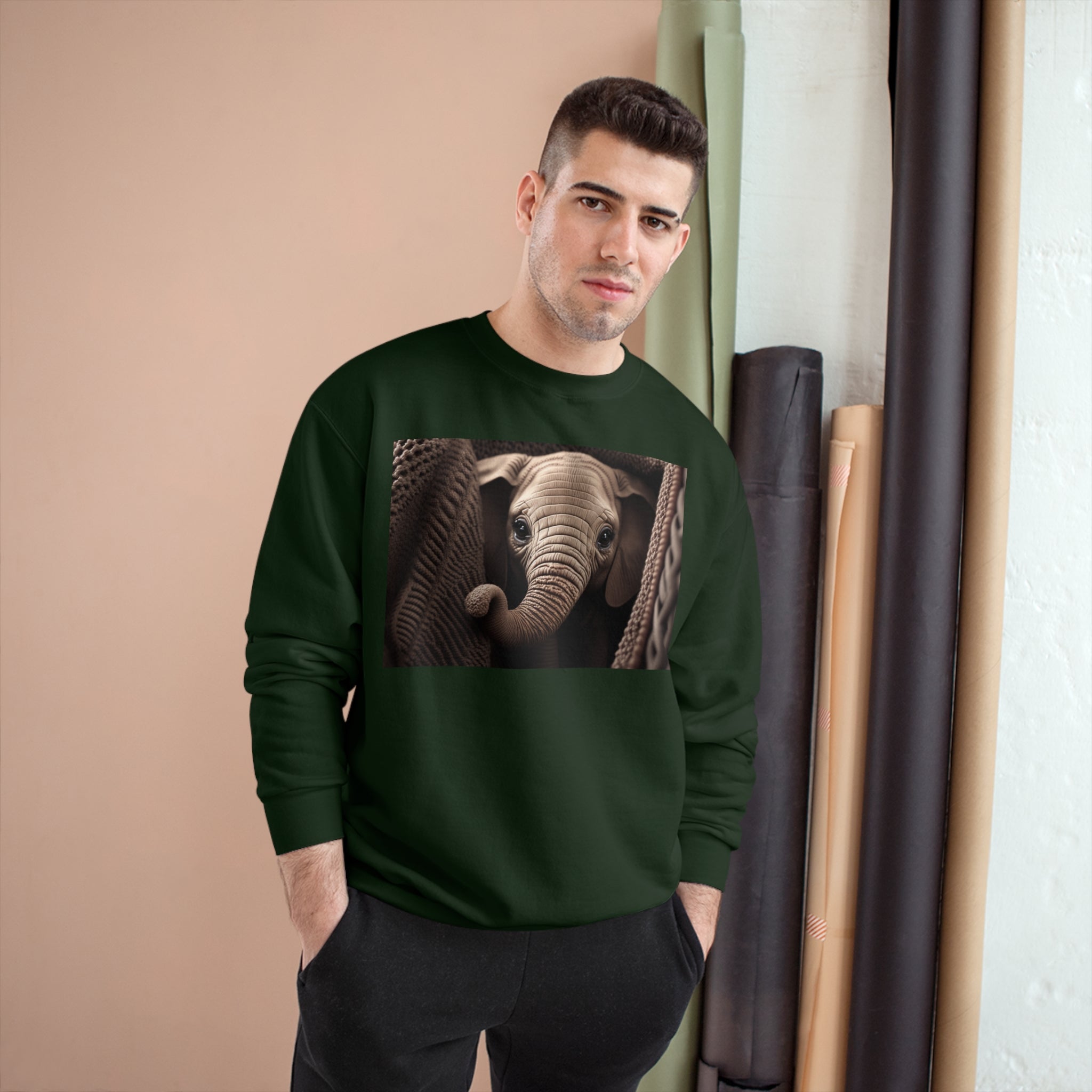 Champion Sweatshirt - Knit Animals, Elephant Calf