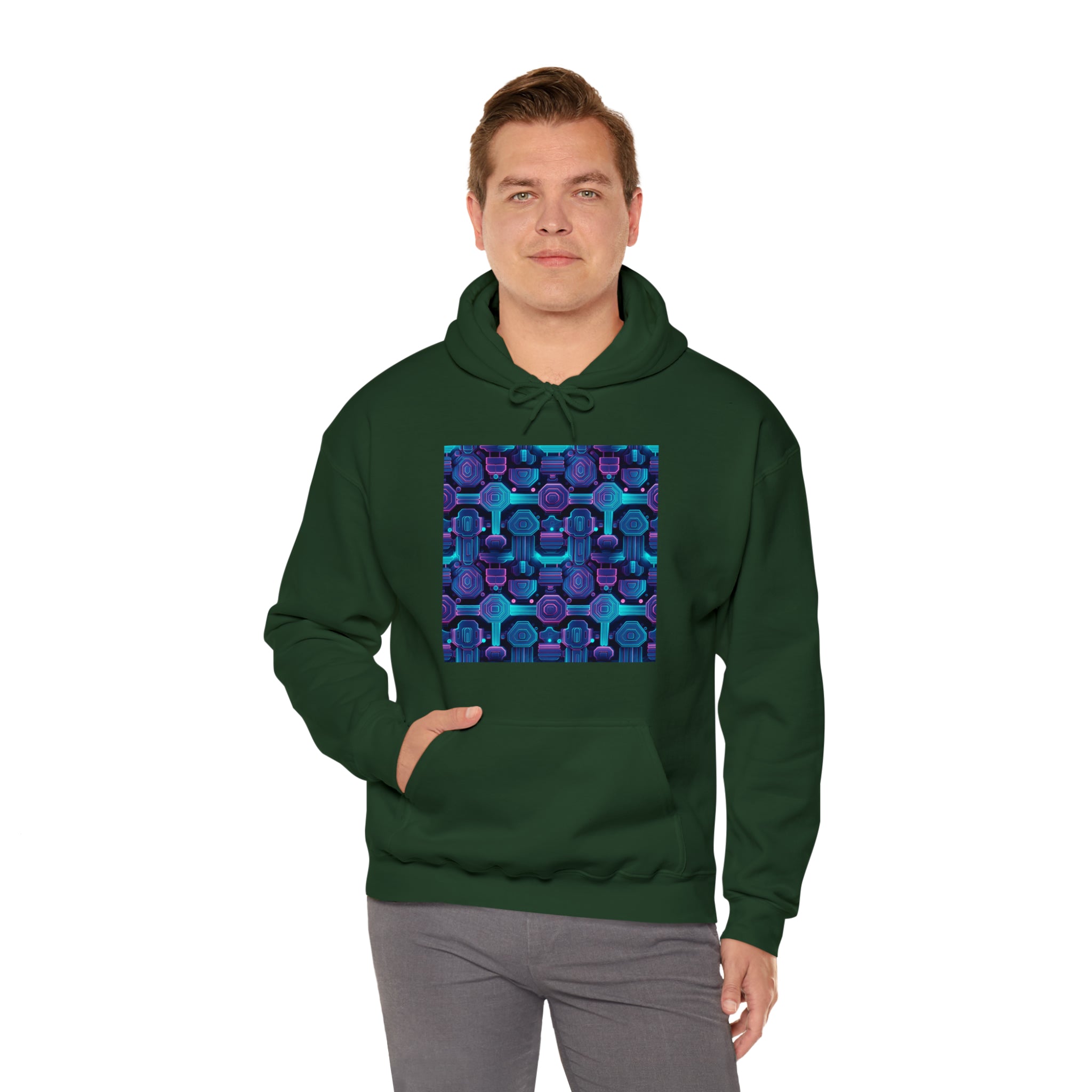 Unisex Heavy Blend™ Hooded Sweatshirt - Abstract Neon Designs 02