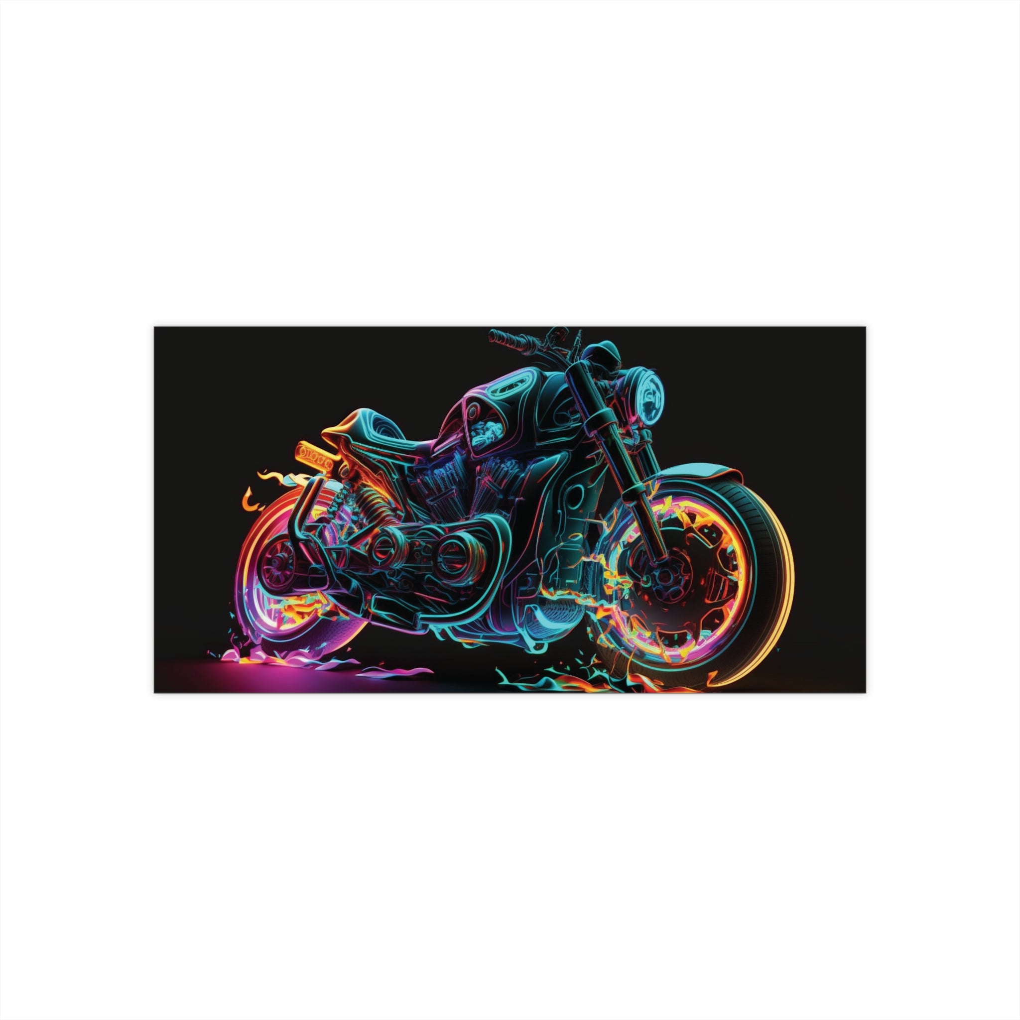 Bumper Stickers - Neon Motorcycle Design 10