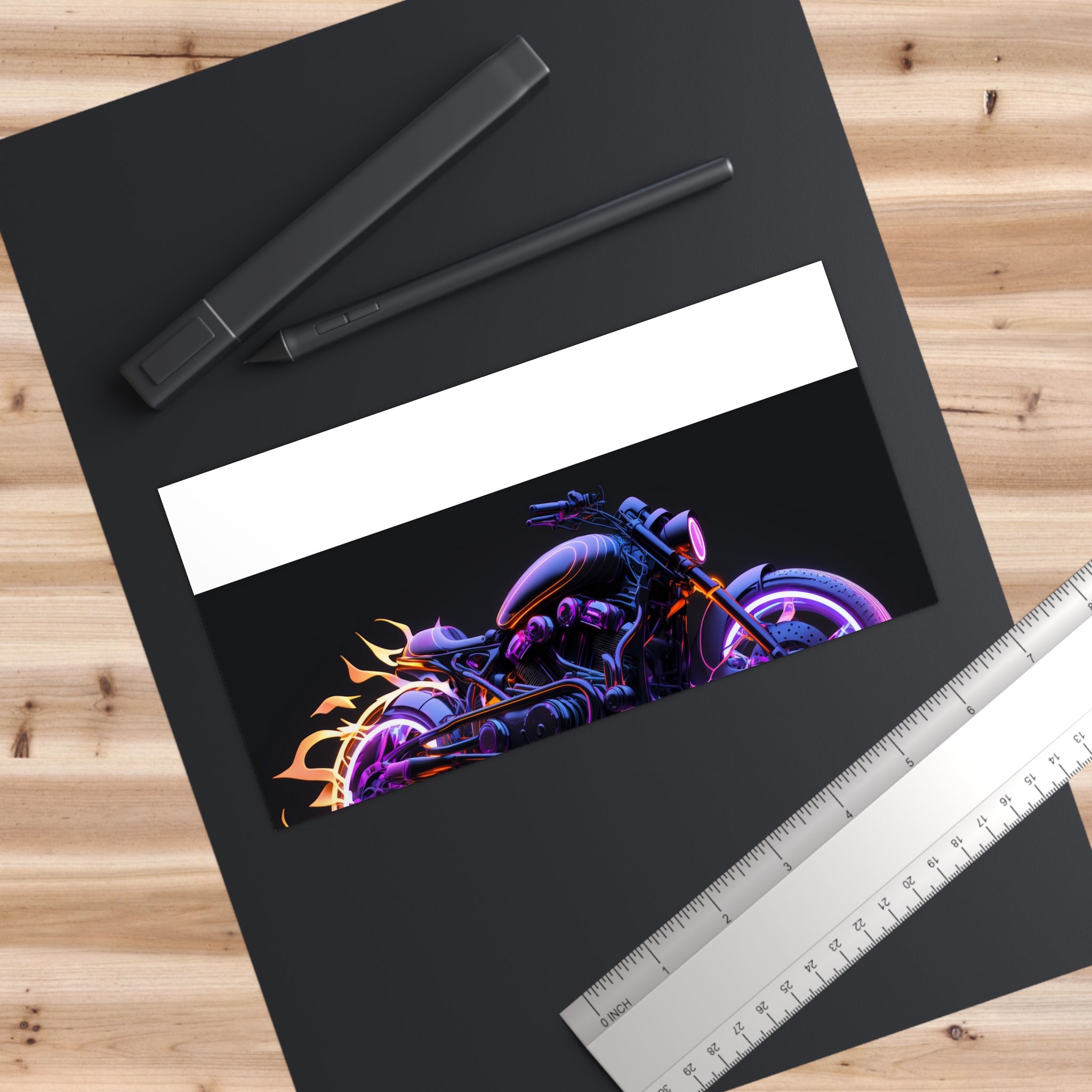 Bumper Stickers - Neon Motorcycle Design 01