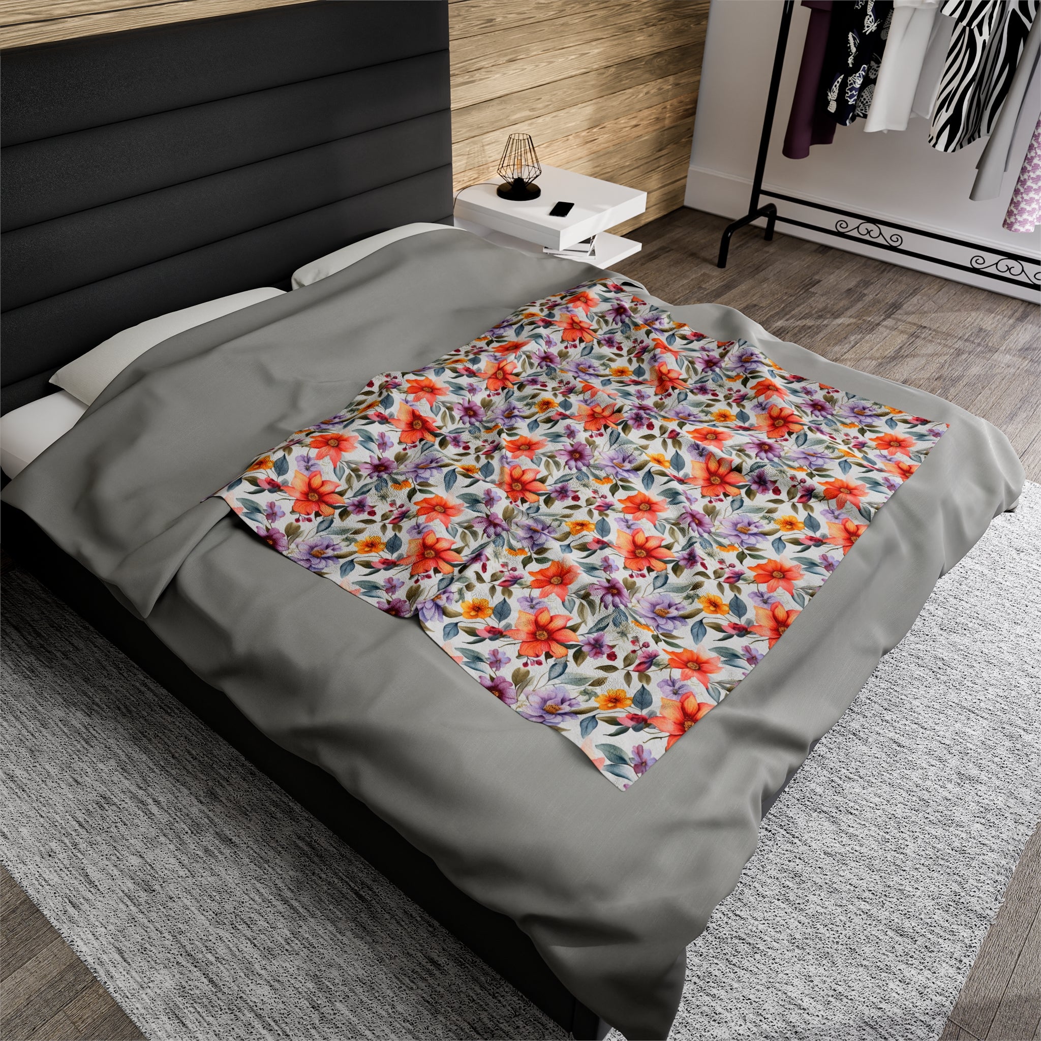 Velveteen Plush Blanket (AOP) - Seamless Abstract Designs 03