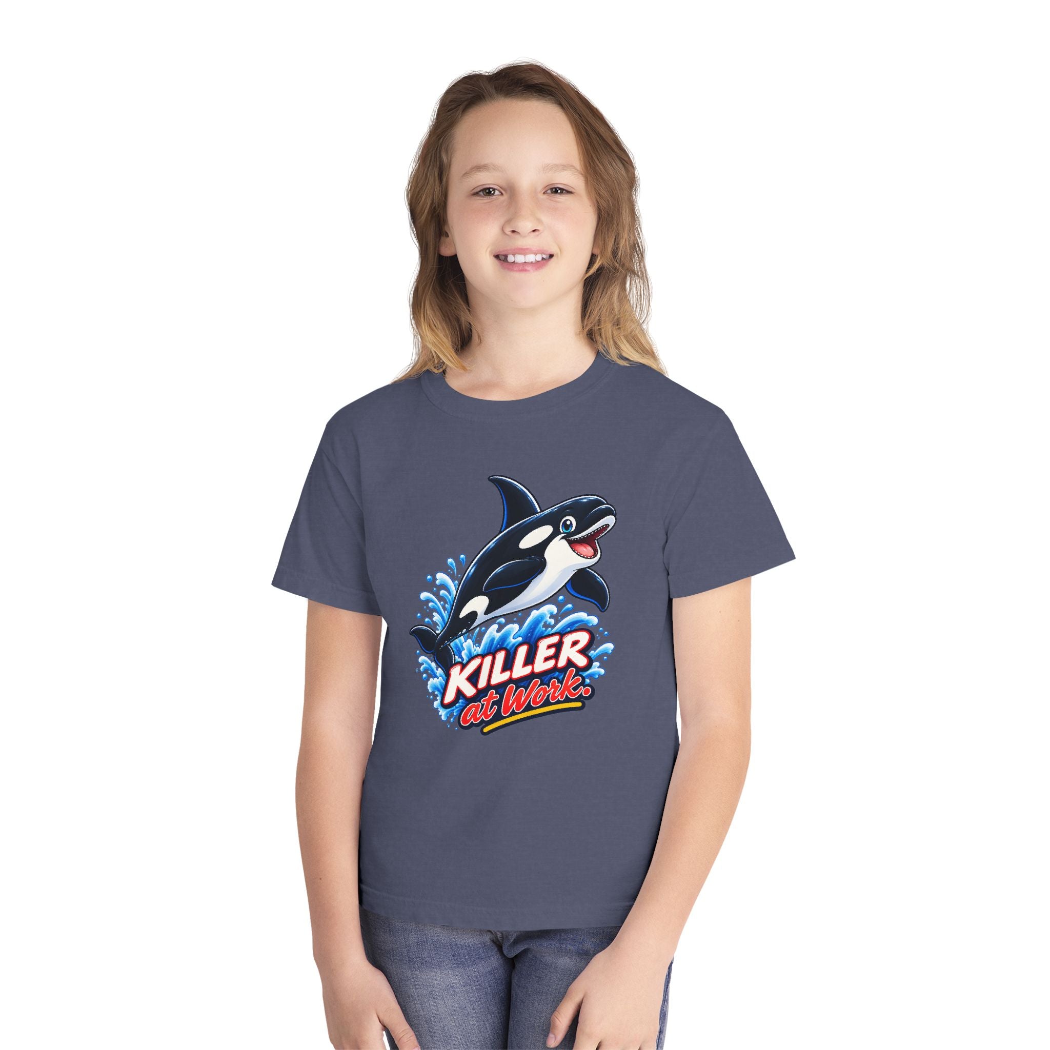 Youth Midweight Cotton Tee - Orca at Work