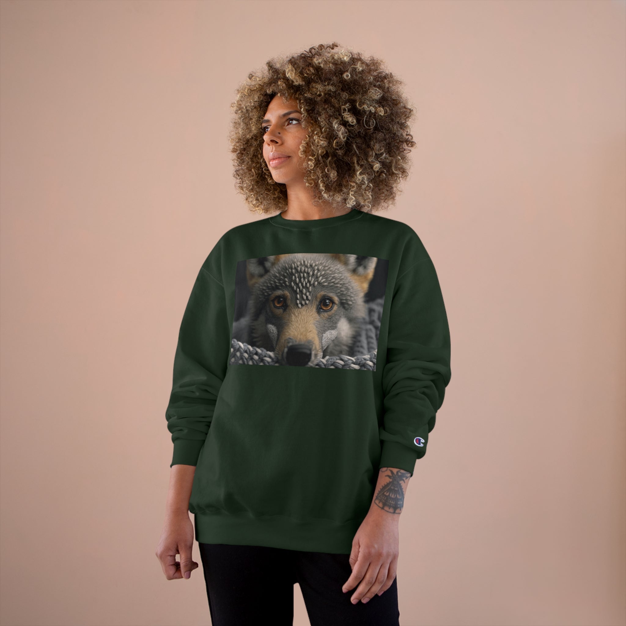 Champion Sweatshirt - Knit Animals, Wolf Pup