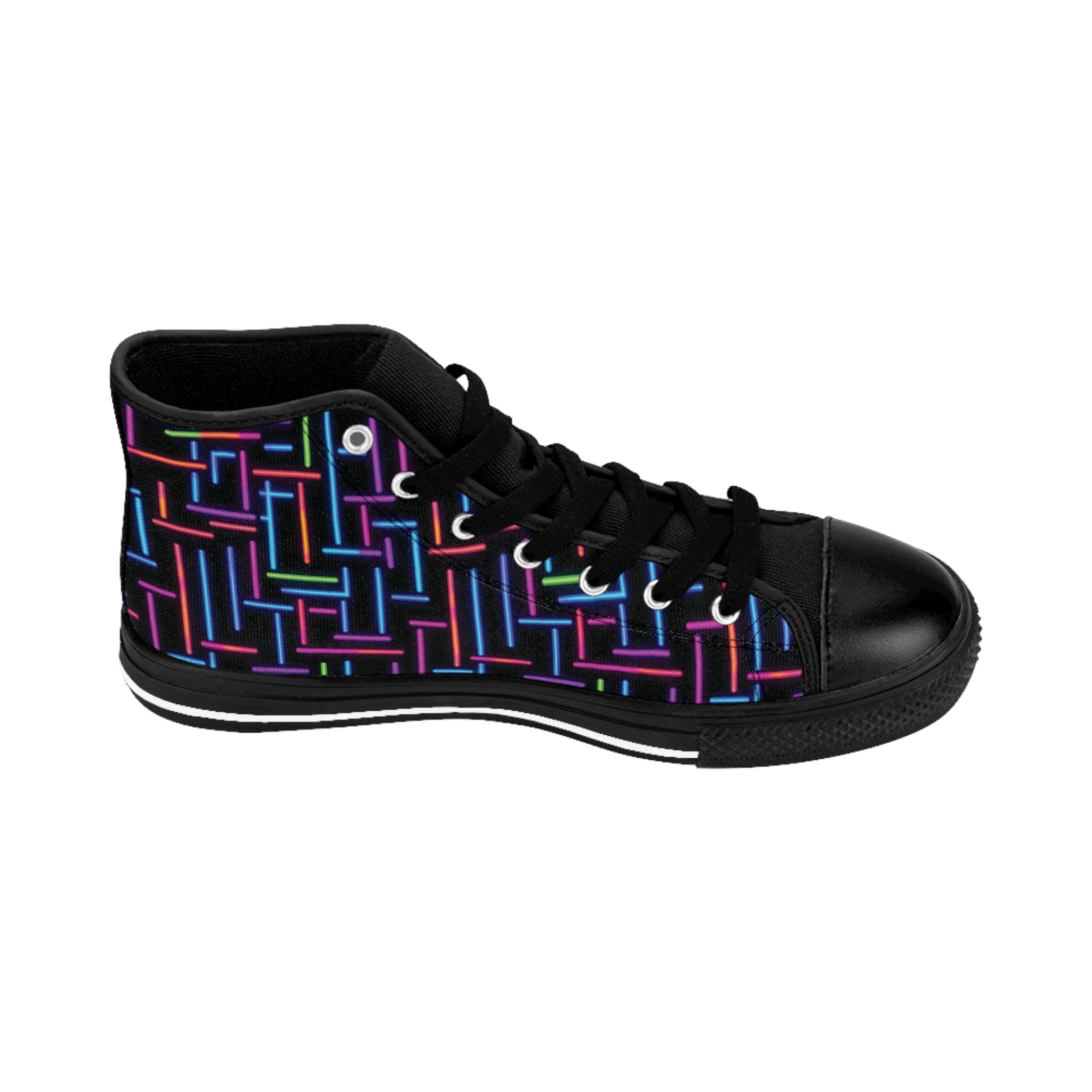 Men's Classic Sneakers (AOP) - Seamless Vibrant Neon Designs 02