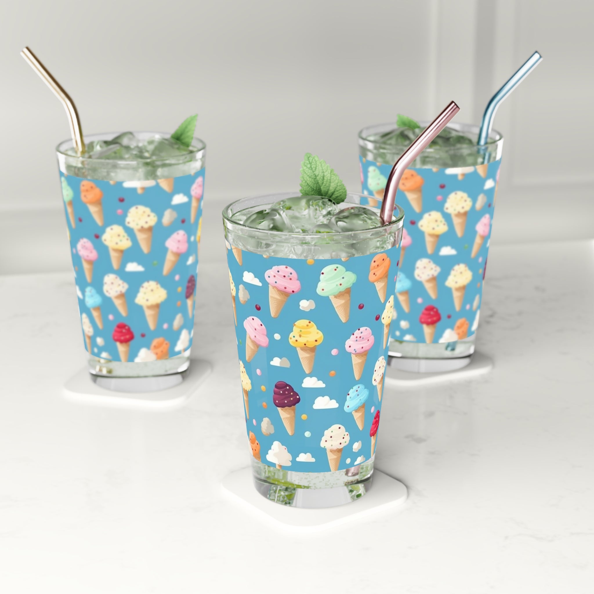 Pint Glass, 16oz - Abstract Designs 09