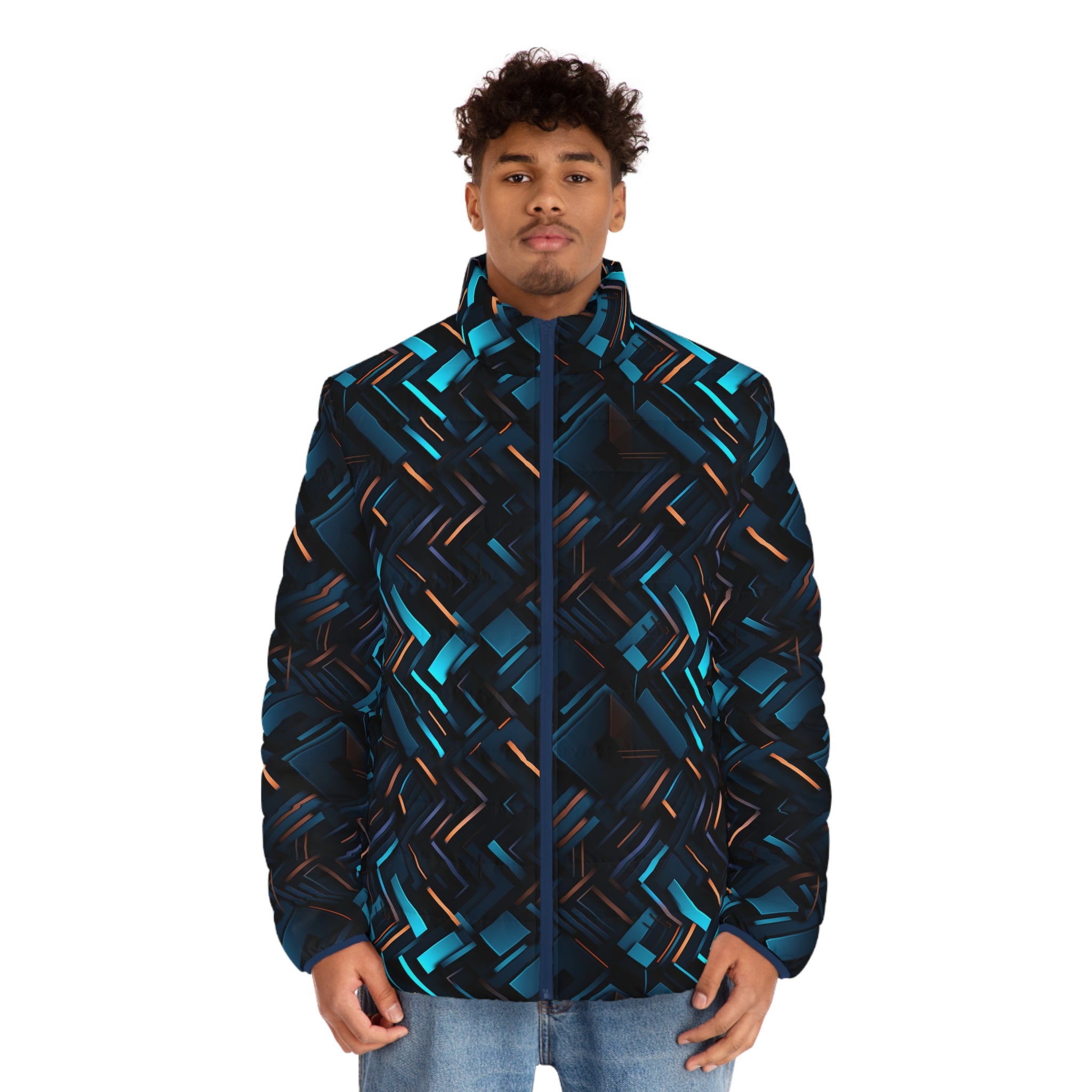 Men's Puffer Jacket (AOP) - Abstract Designs 12