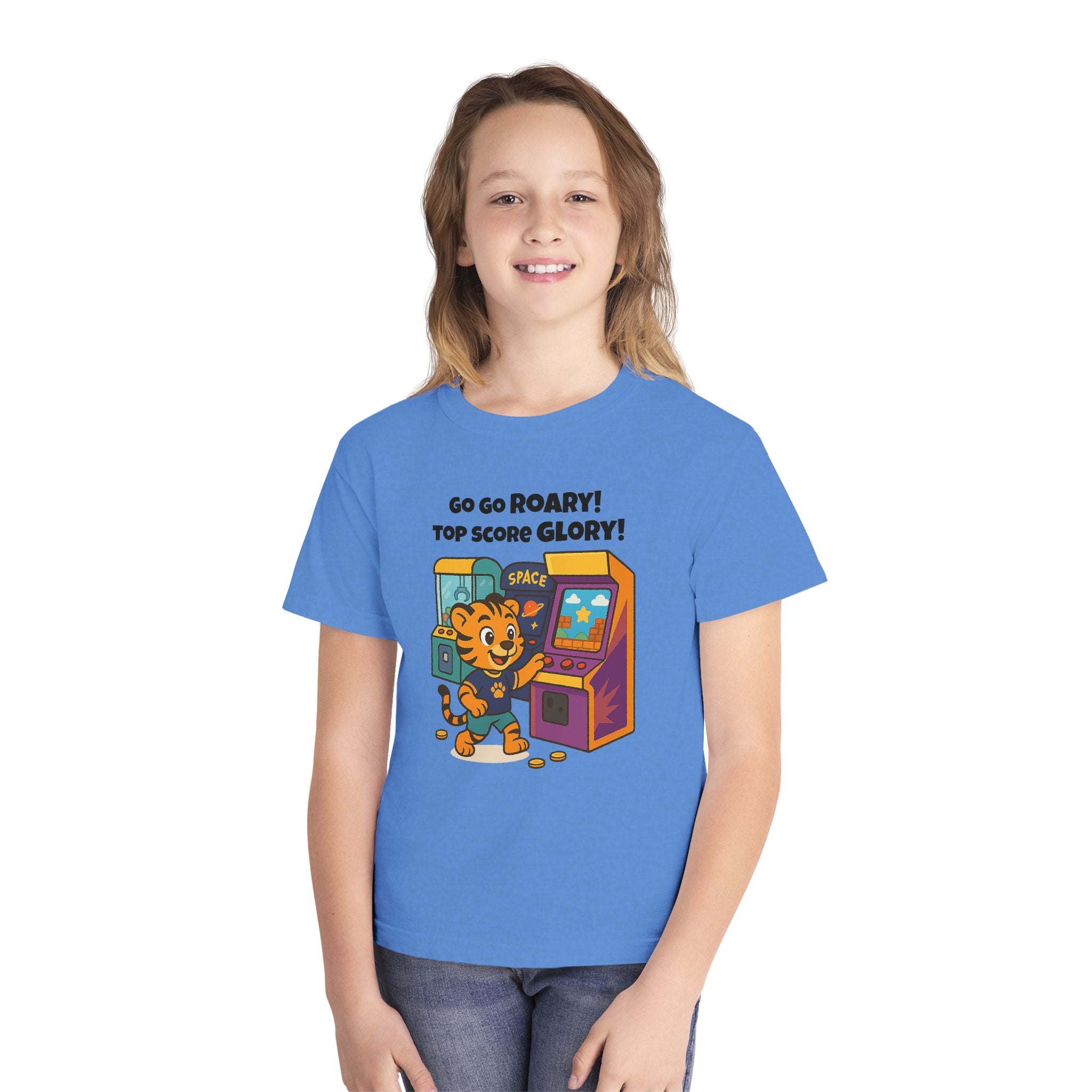 Youth Midweight Cotton Tee - Roary's Adventures at the Arcade