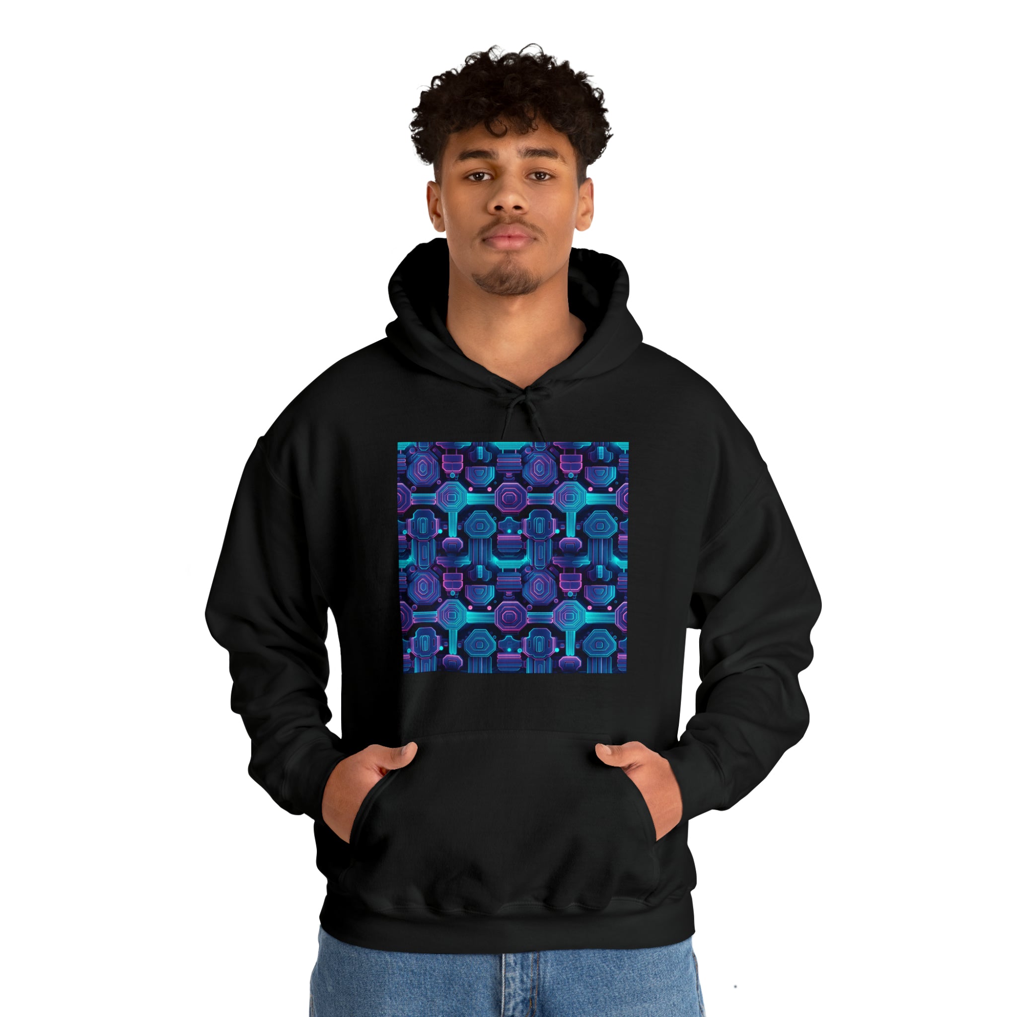 Unisex Heavy Blend™ Hooded Sweatshirt - Abstract Neon Designs 02