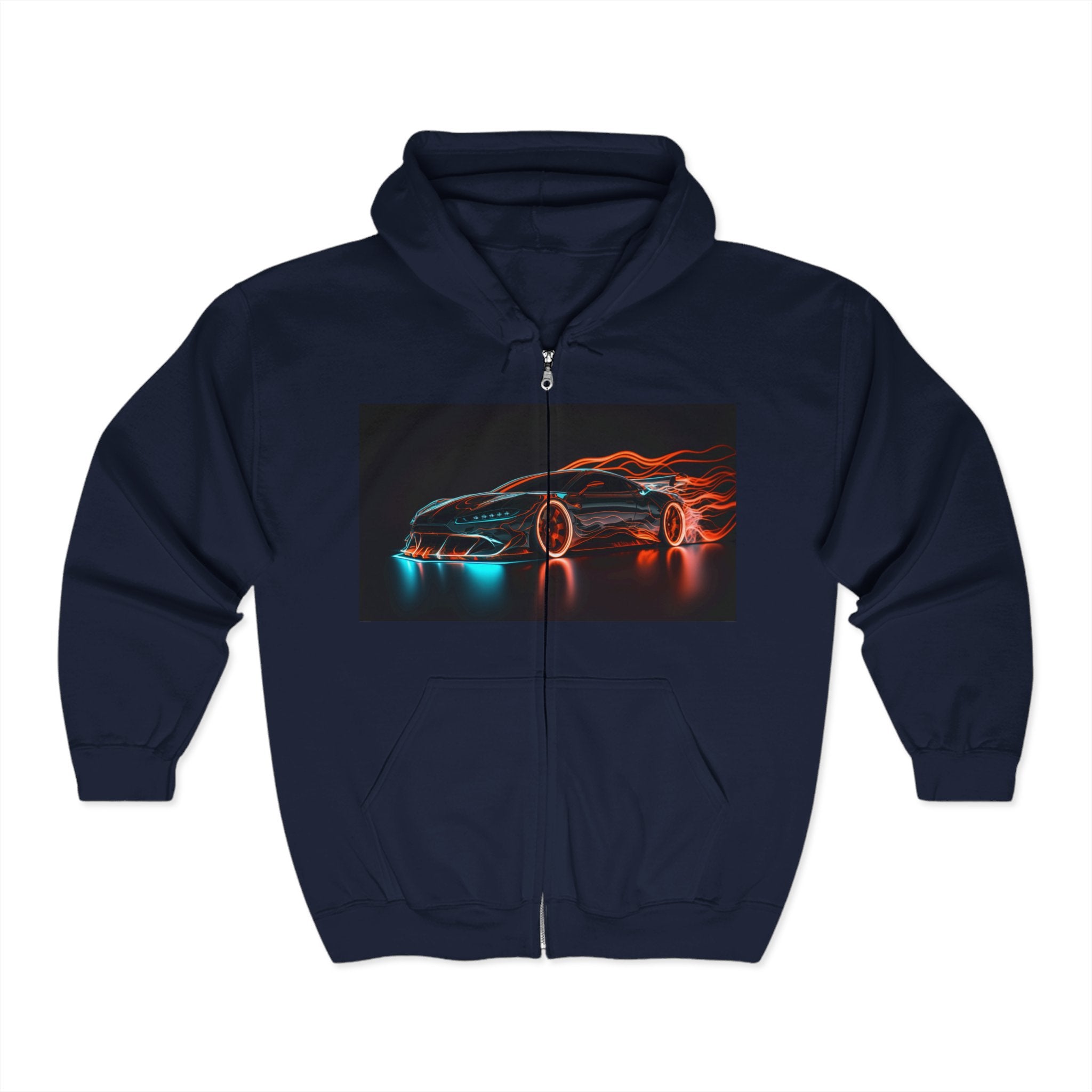 Unisex Heavy Blend™ Full Zip Hooded Sweatshirt - Neon Car 10