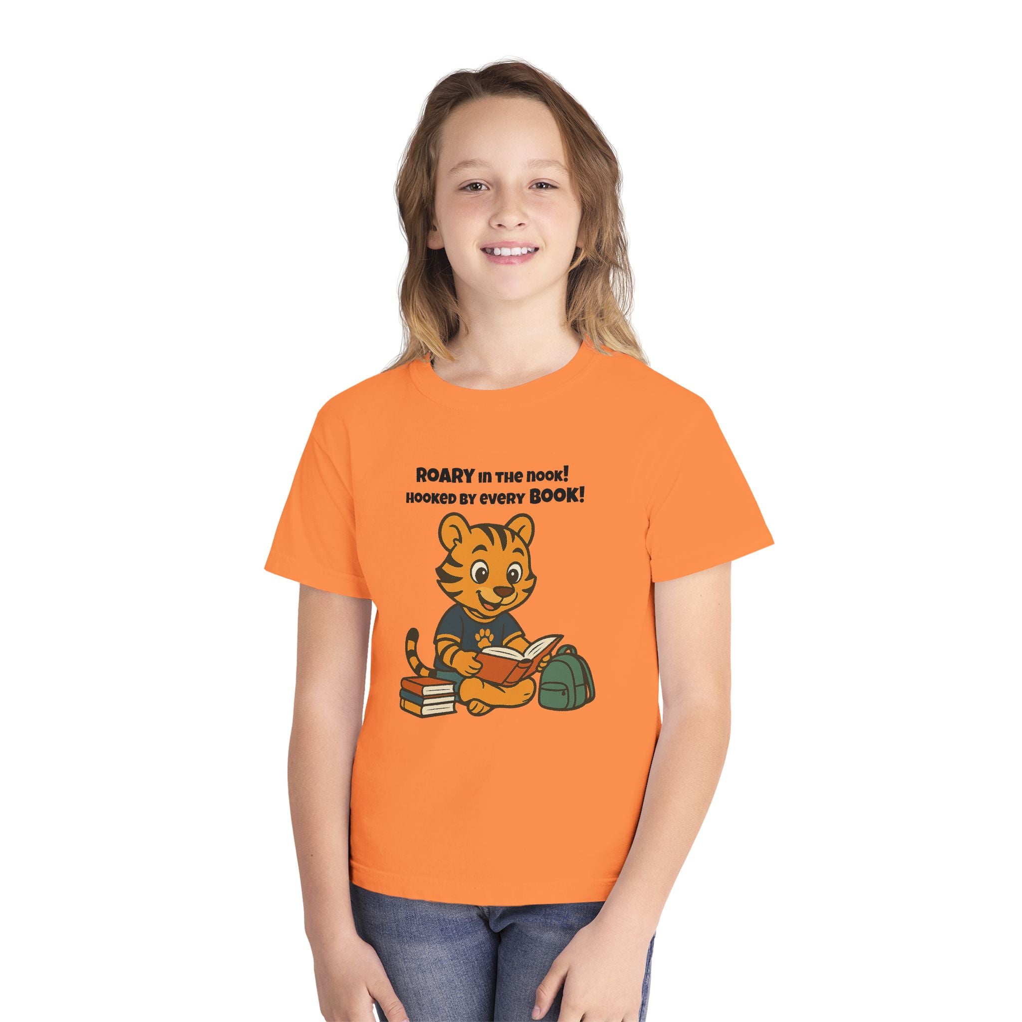Youth Midweight Cotton Tee - Roary's Adventures in the Library