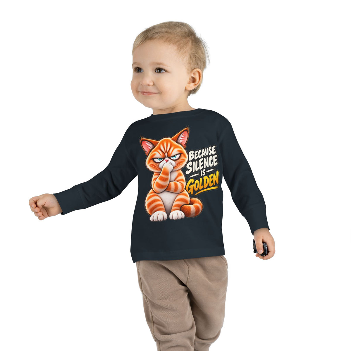 Silence is Golden - Mildly Feral - Toddler Long Sleeve Tee