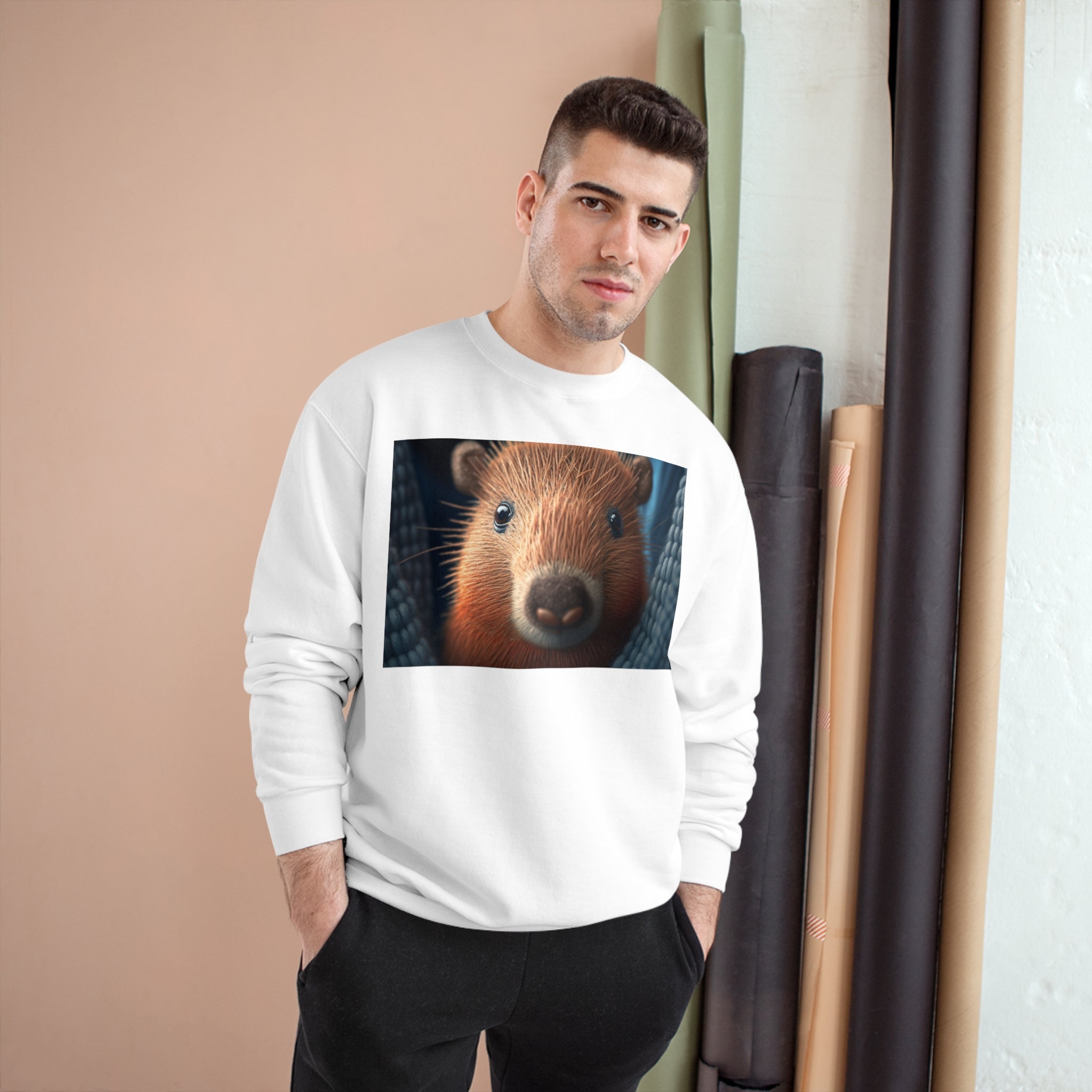 Champion Sweatshirt - Knit Animals, Capybara Pup