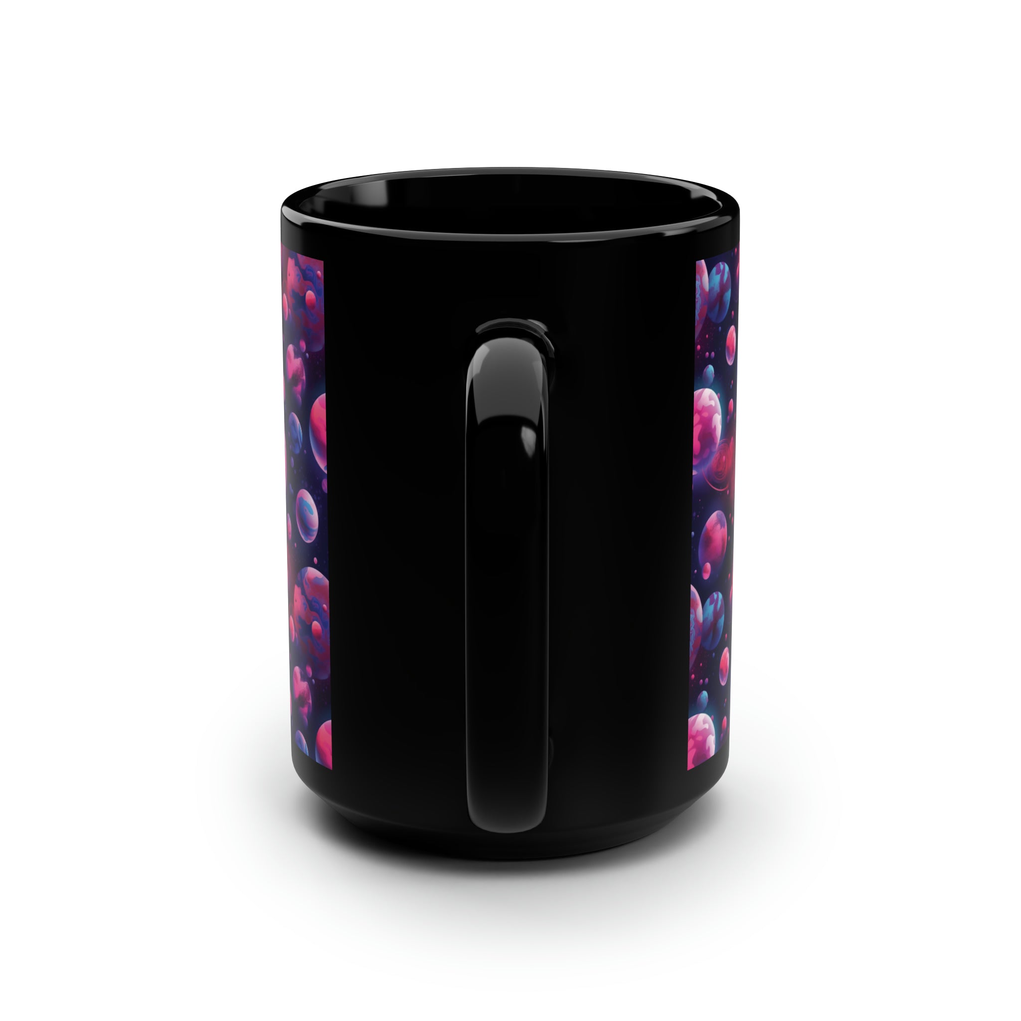 Black Mug, 15oz (AOP) - Fantasy Galaxies 09