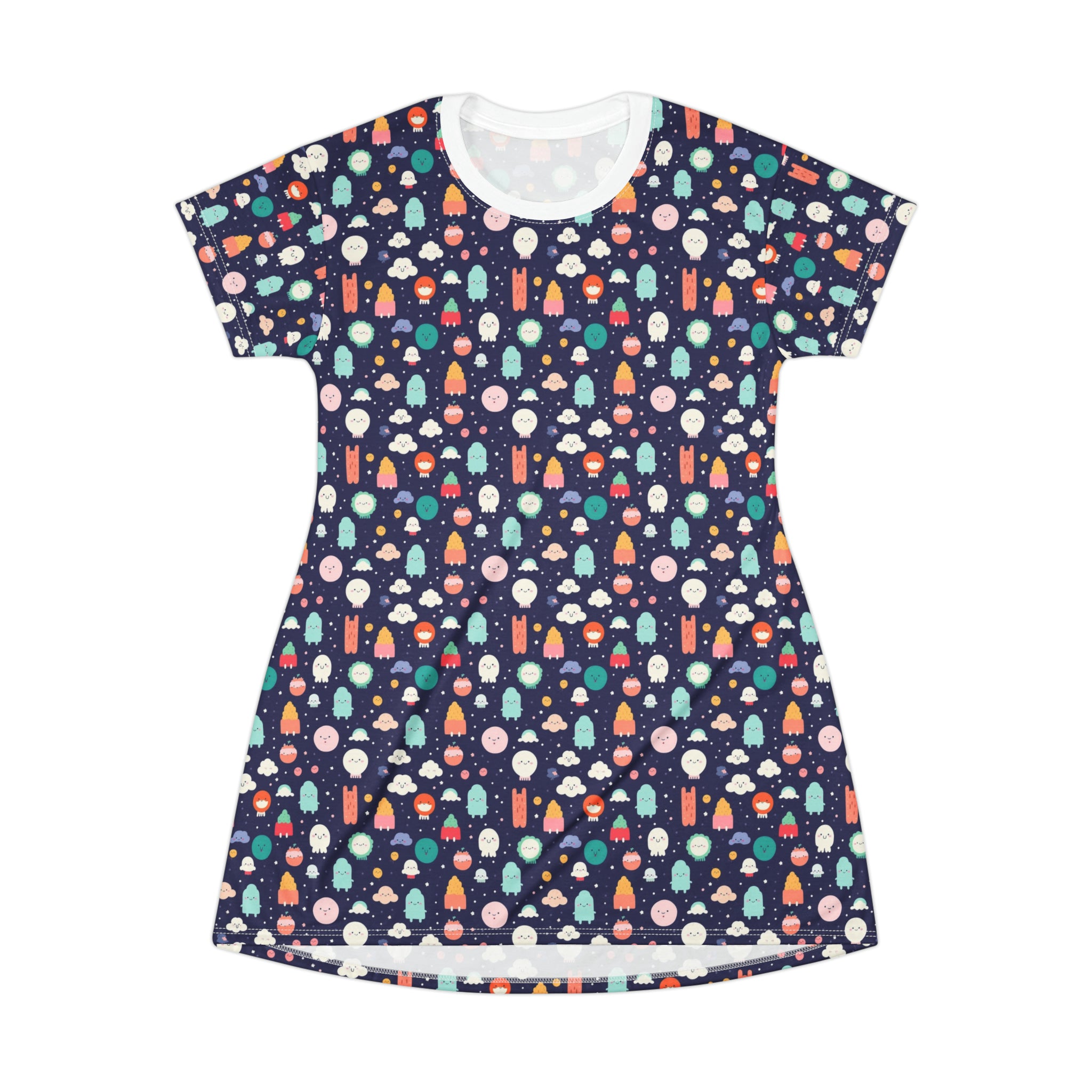 T-Shirt Dress (AOP) - Adorable Seamless Design 05