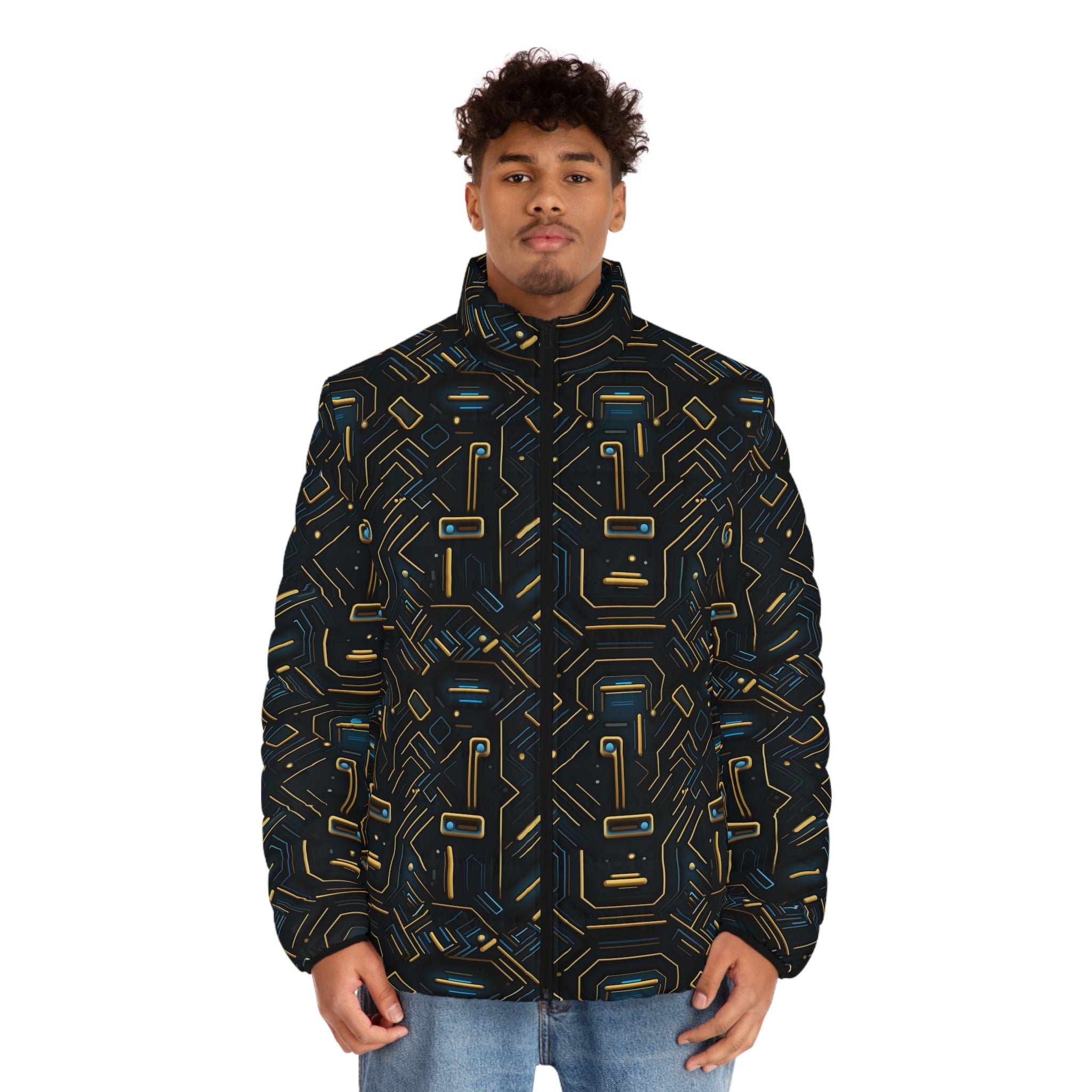 Men's Puffer Jacket (AOP) - Abstract Designs 08