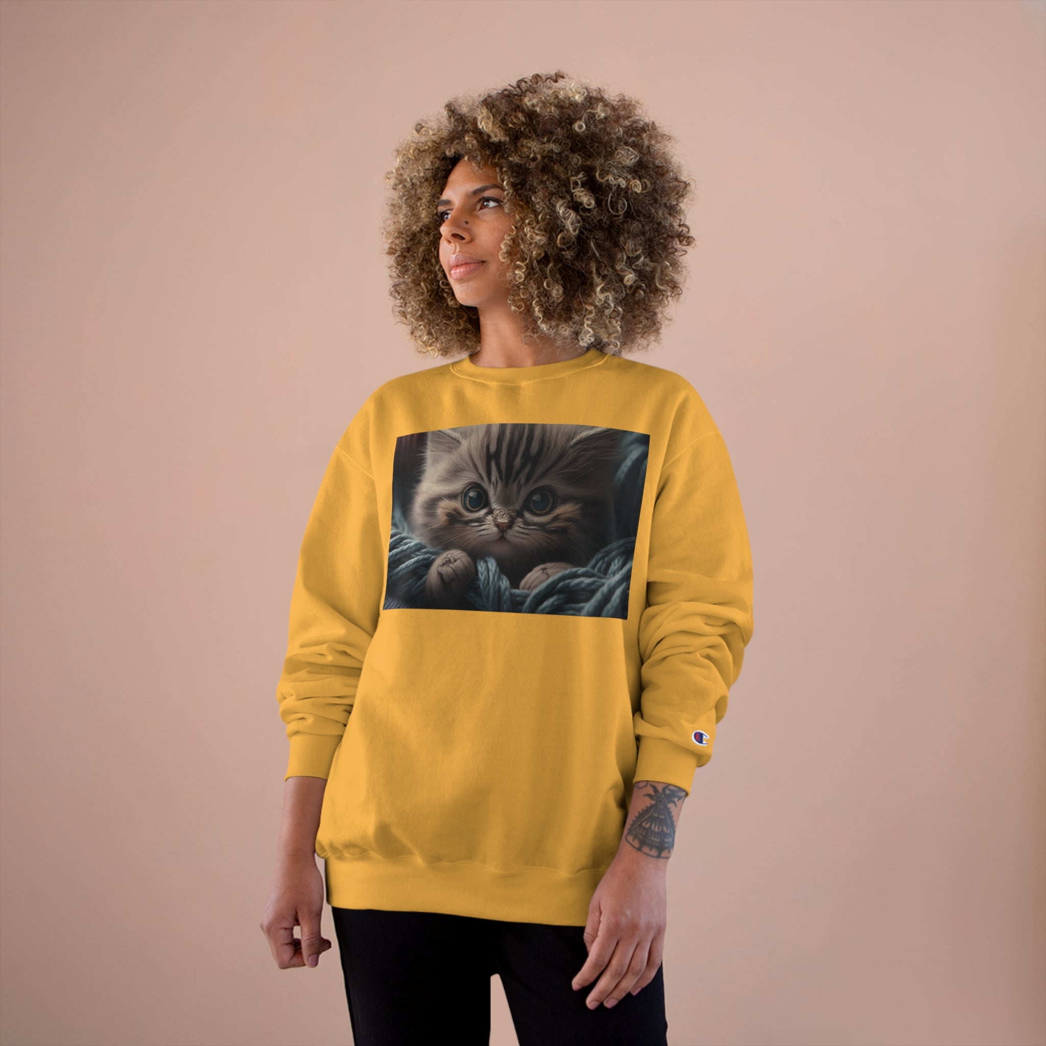Champion Sweatshirt - Knit Animals, Kitten
