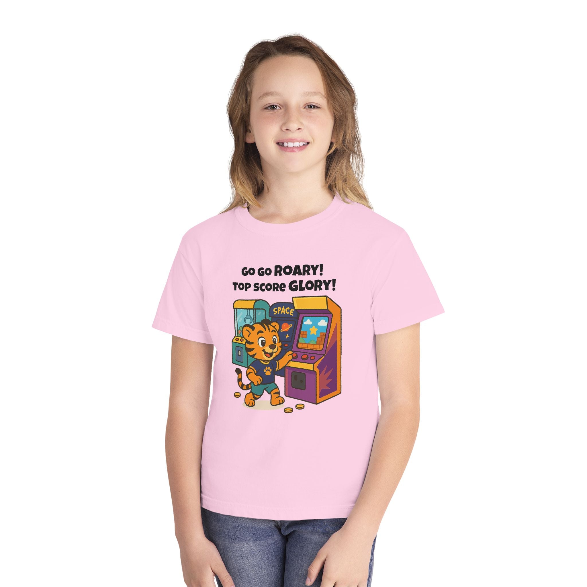 Youth Midweight Cotton Tee - Roary's Adventures at the Arcade