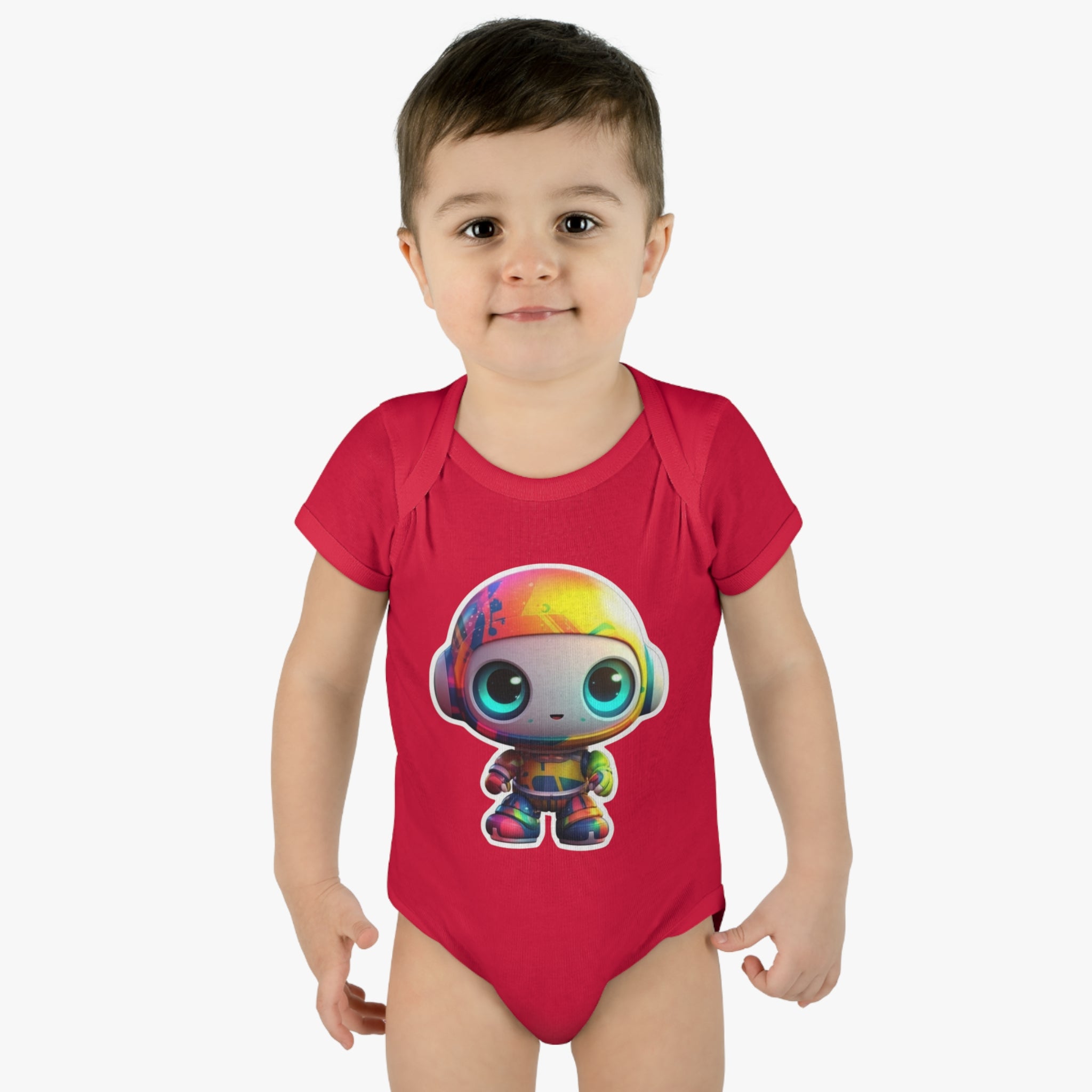 Infant Baby Rib Bodysuit - Beep, Robot Pop Art 02
