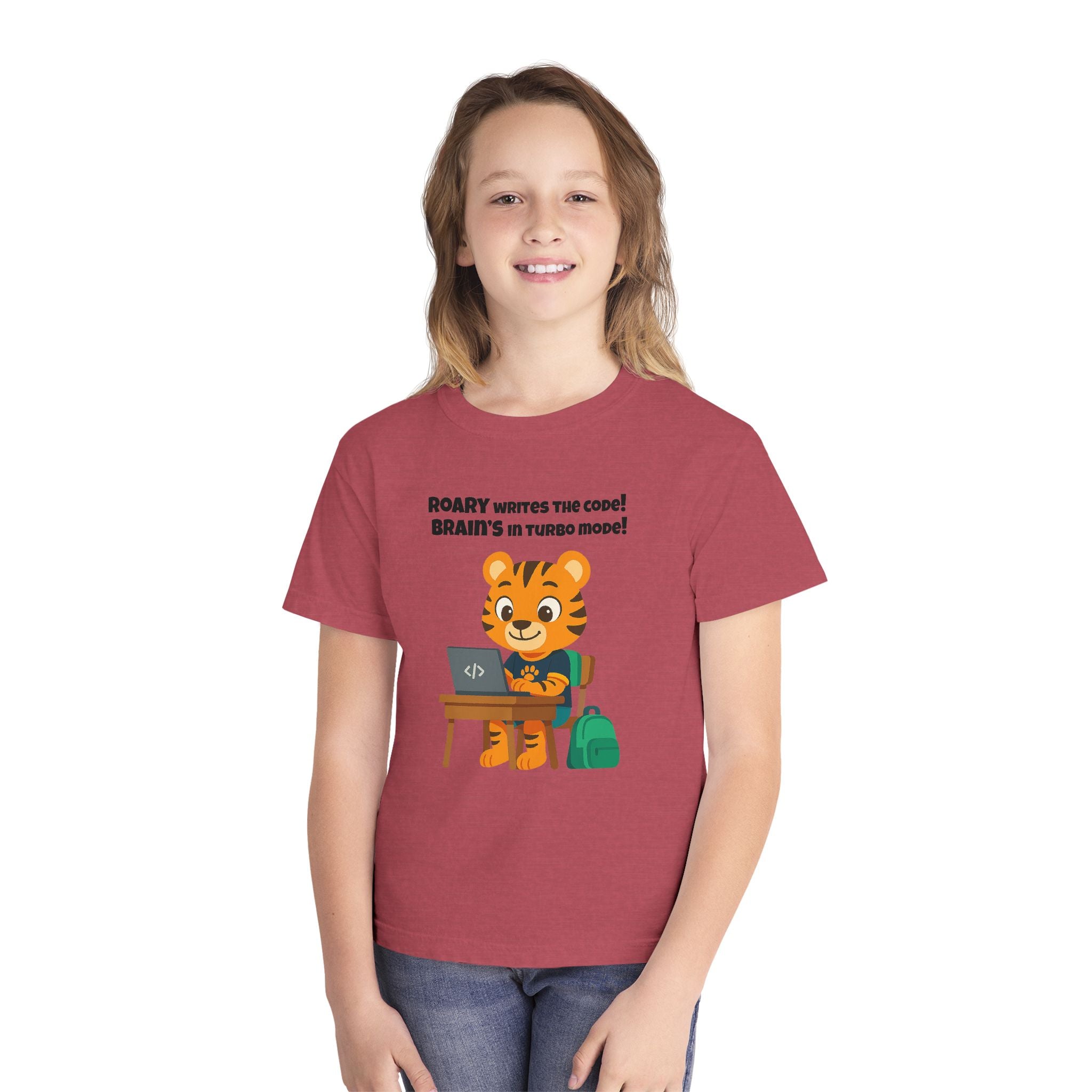 Youth Midweight Cotton Tee - Roary's Coding Time
