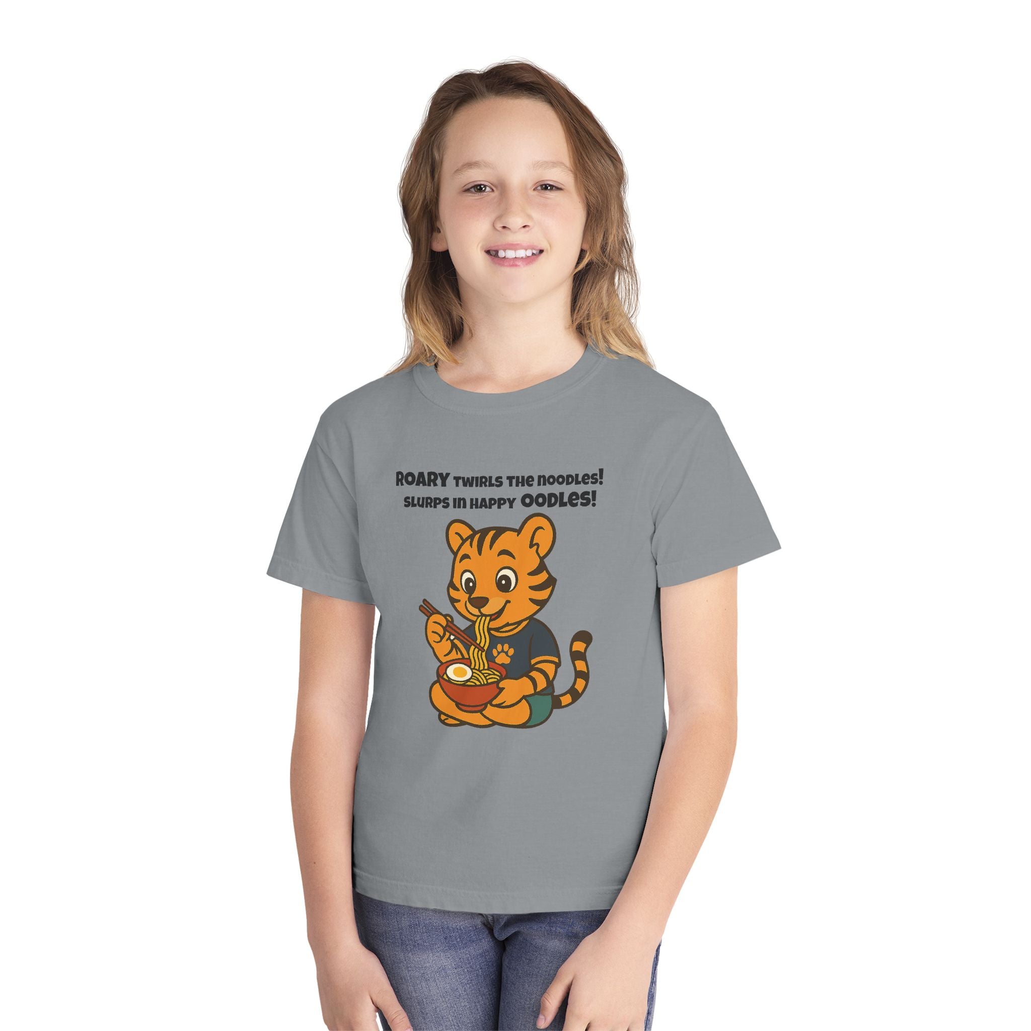 Youth Midweight Cotton Tee - Roary's Ramen Bowl