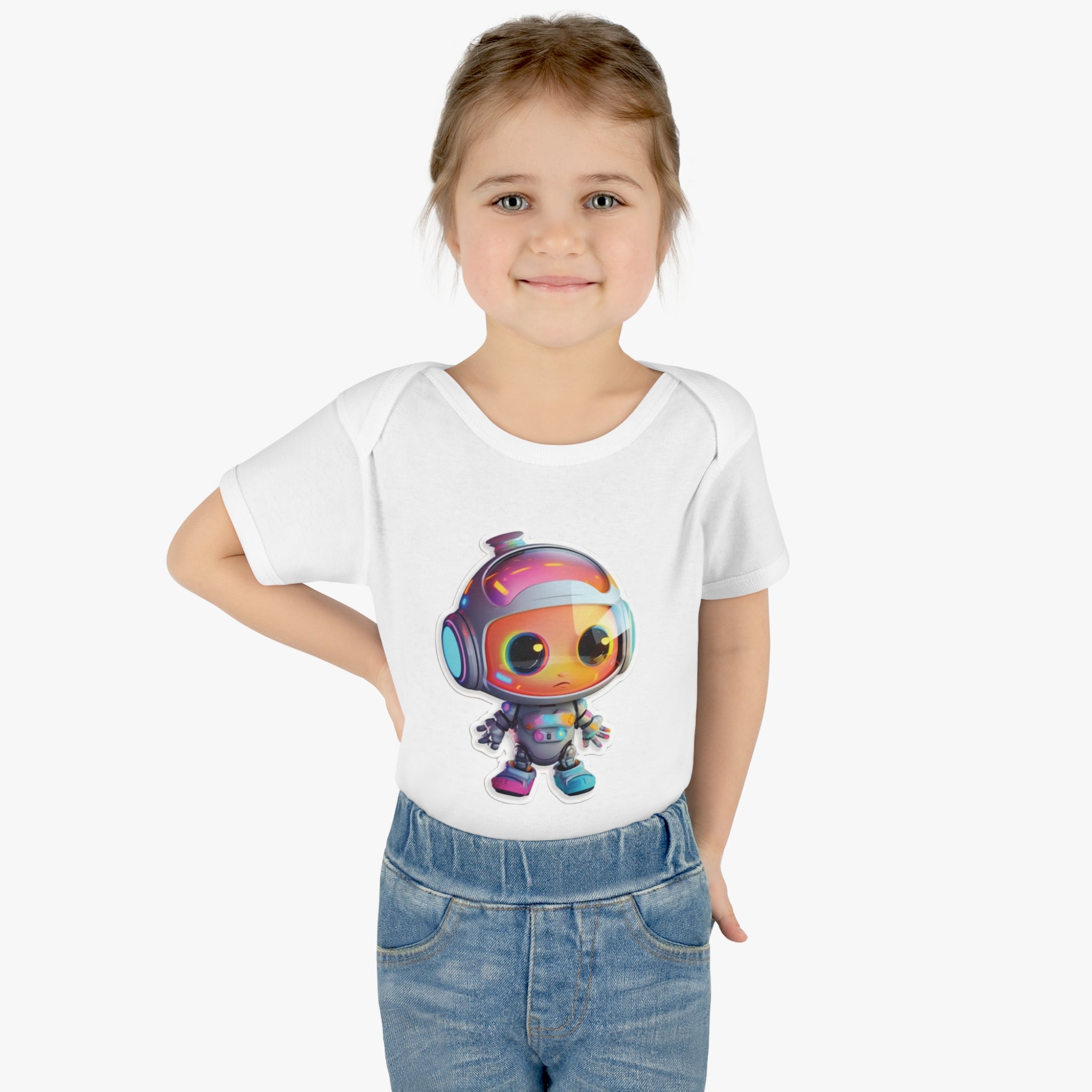 Infant Baby Rib Bodysuit - Botty, Robot Pop Art 03