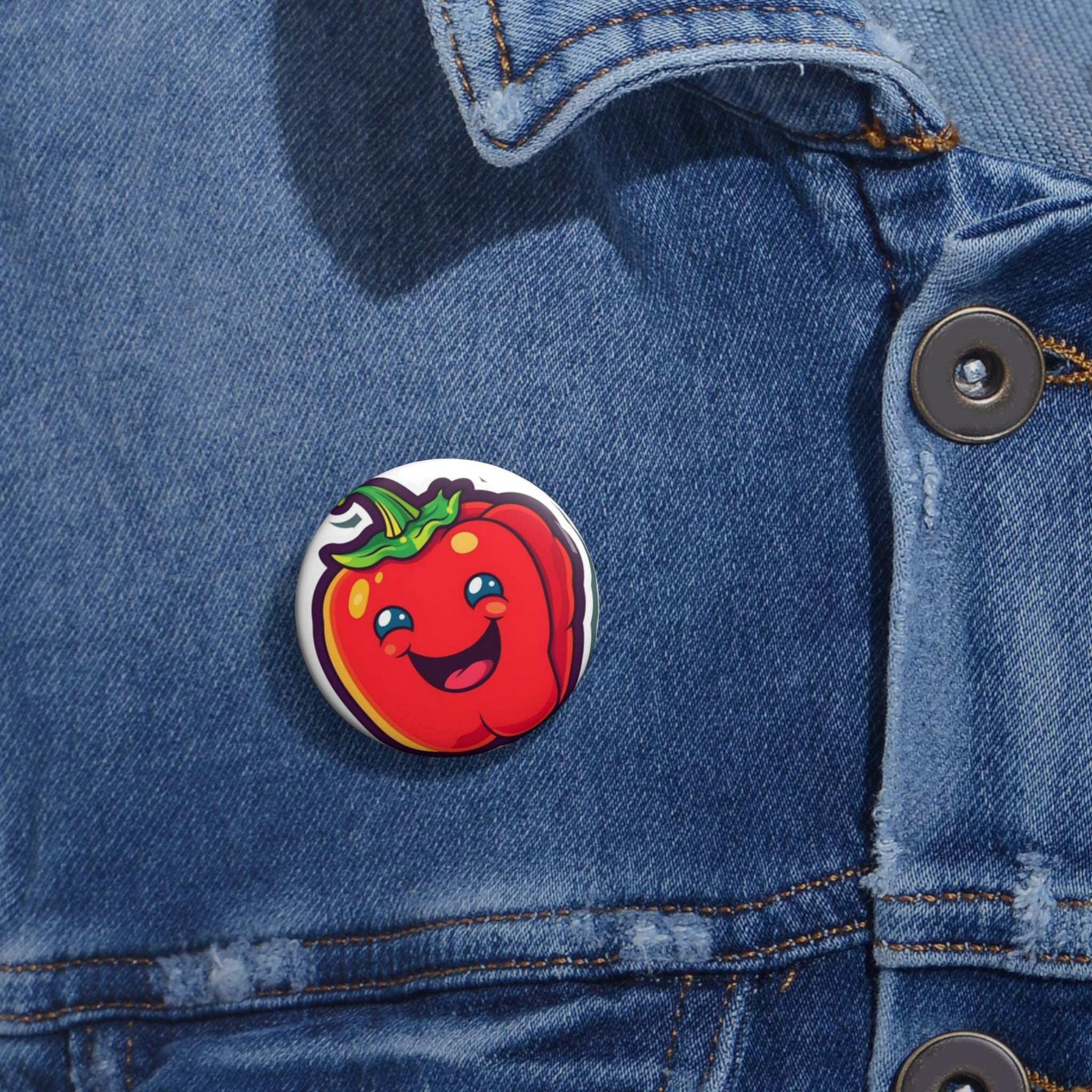Custom Pin Buttons - Red Bell Pepper