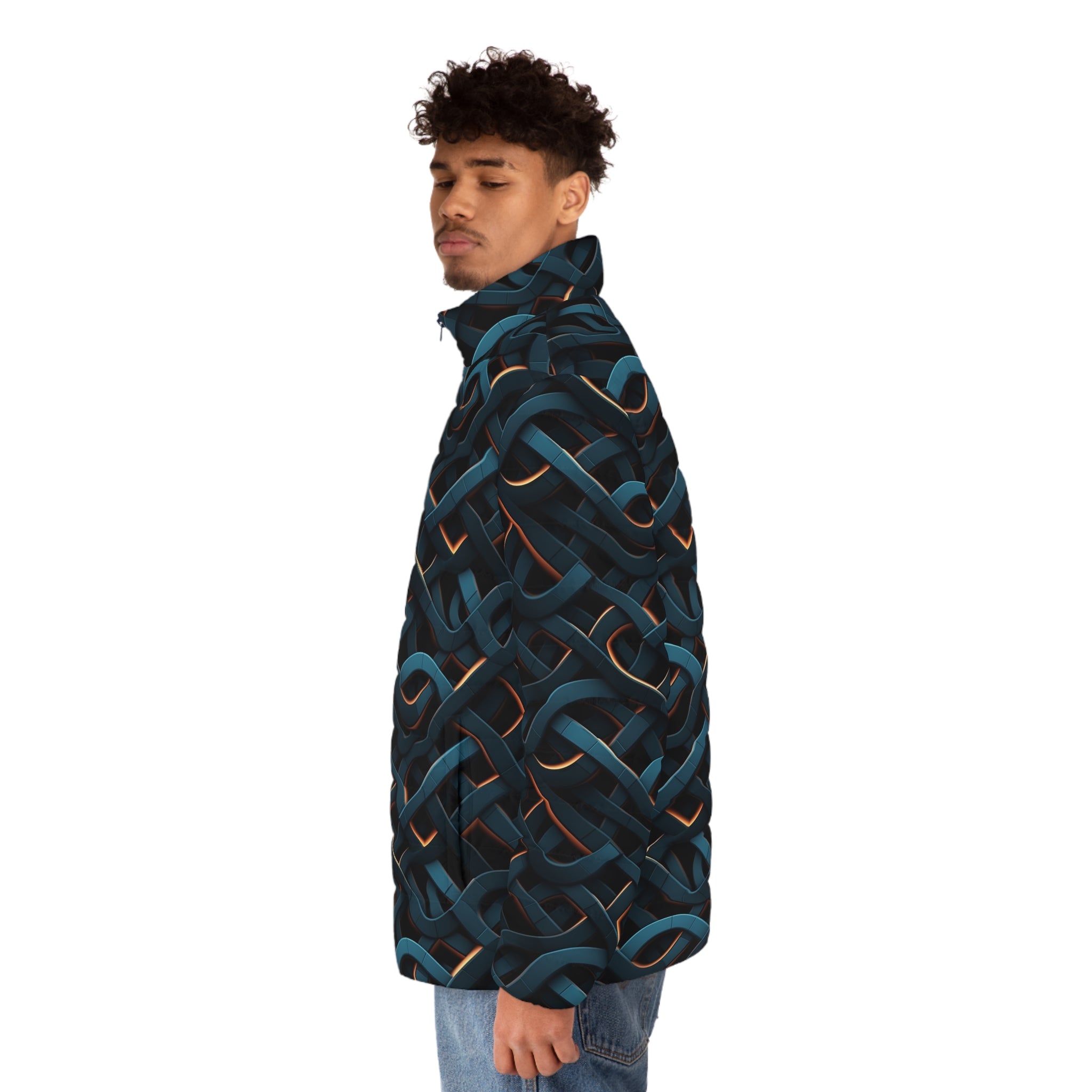 Men's Puffer Jacket (AOP) - Abstract Designs 03