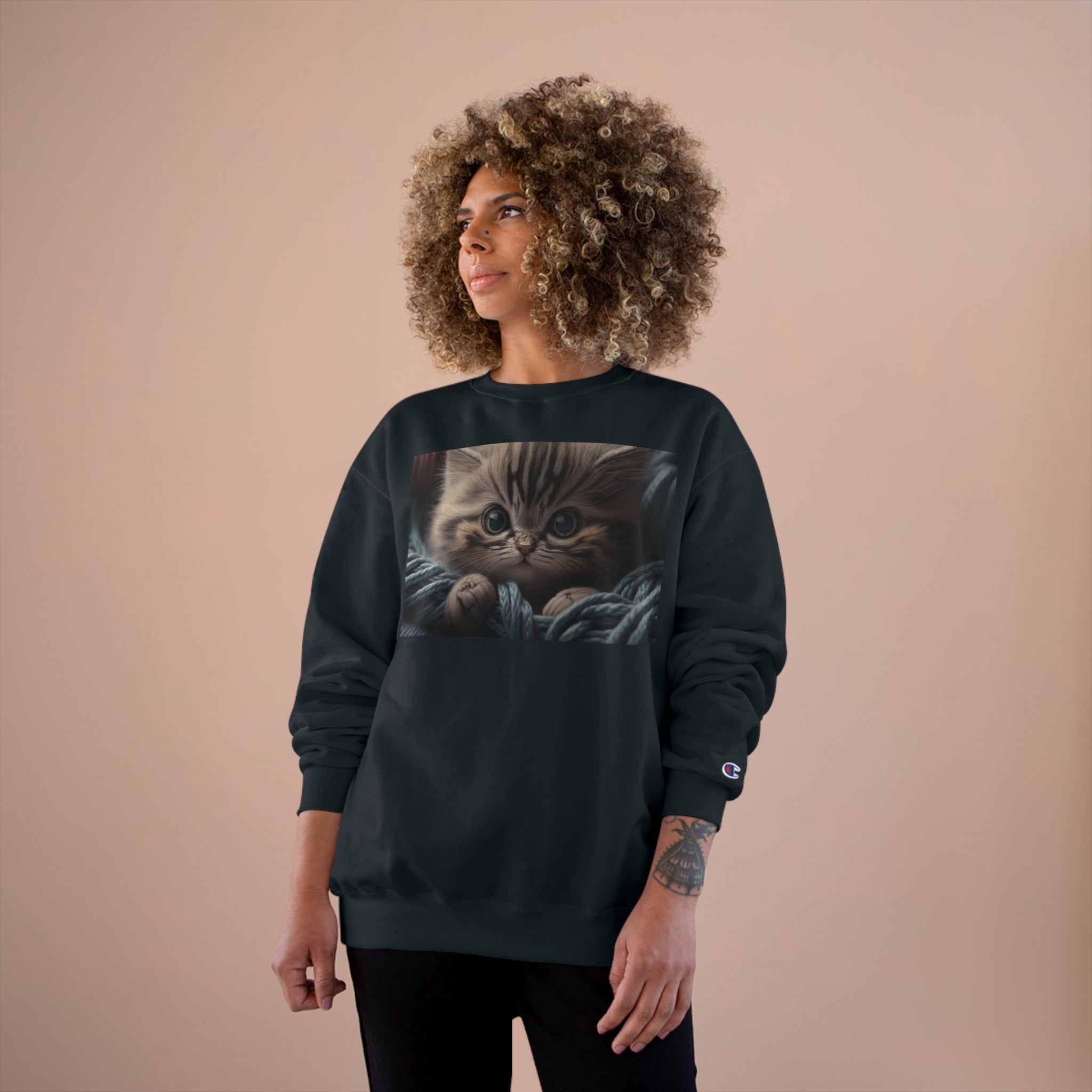 Champion Sweatshirt - Knit Animals, Kitten