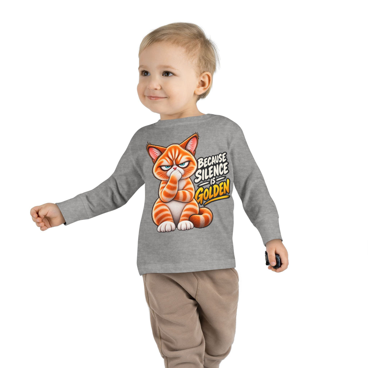 Silence is Golden - Mildly Feral - Toddler Long Sleeve Tee